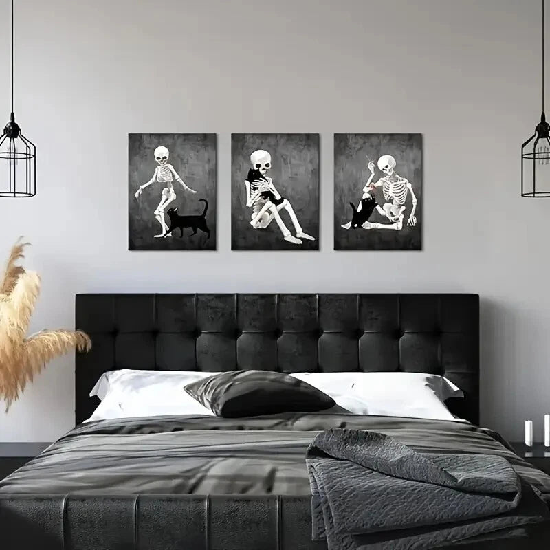 3-Piece Art Deco Metal Wall Art Set - Modern & Retro Style Prints - Ready to Hang - Perfect for Living Room, Bedroom & Office Decor