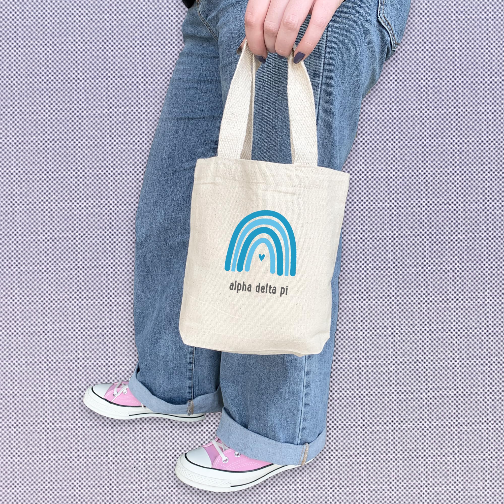 Rainbow Mini Tote Bag - Cute Small Gift Bags for Sorority Sisters - Party Favors & Goodie Bags - Perfect for Greek Life Events, Bridal Showers & Birthday Party Favors