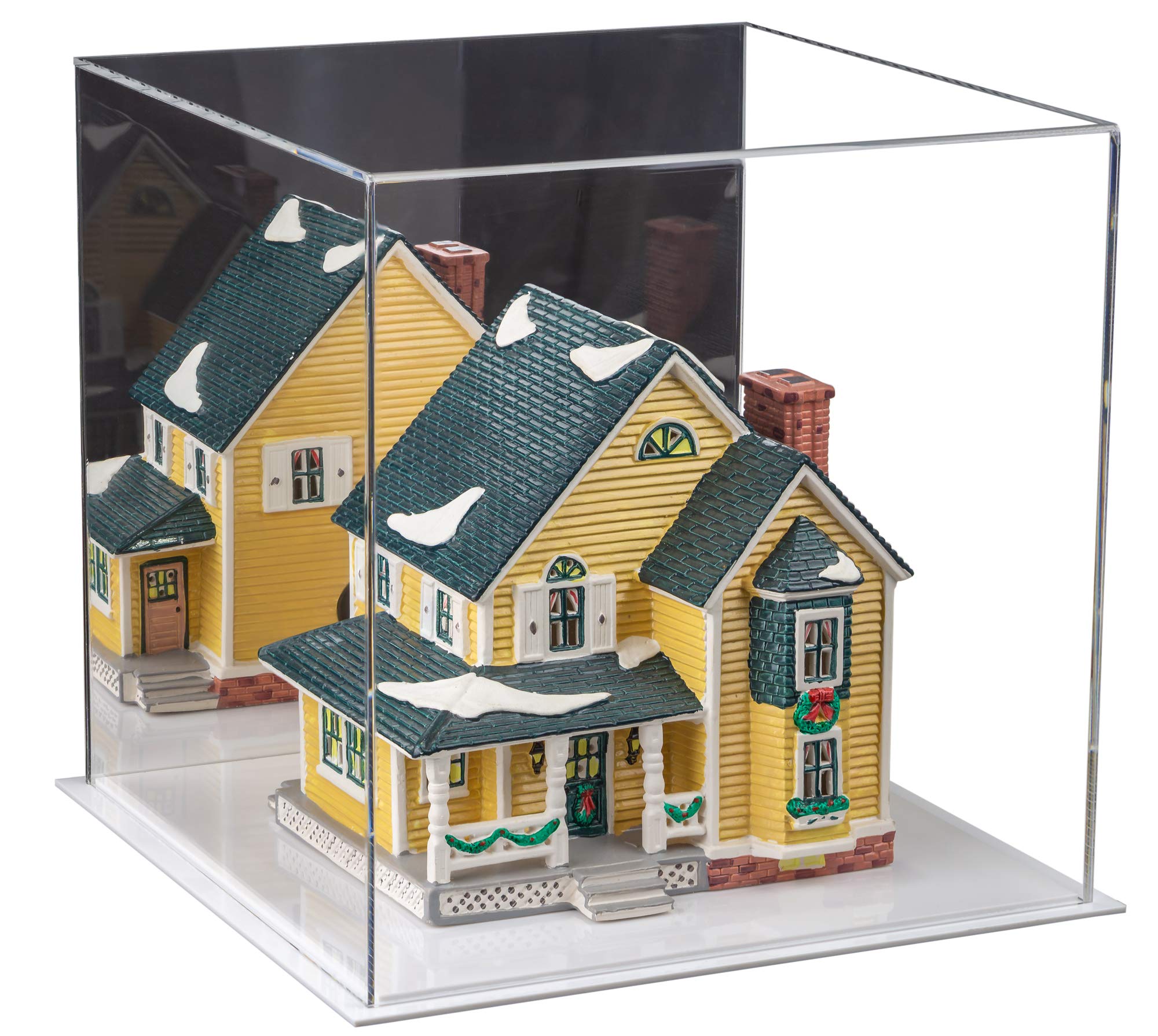 Premium Acrylic Display Case with Mirror & White Base - 11