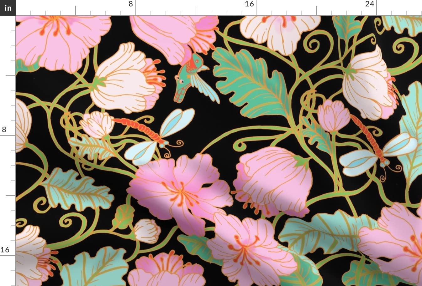 Spring Nouveau Floral Boho Animal Print Minky Fabric - Fat Quarter for Sewing Baby Blankets, Quilt Backing & Plush Projects | Soft & Cozy Fabric for DIY Crafts, Nursery Decor & Home Textiles