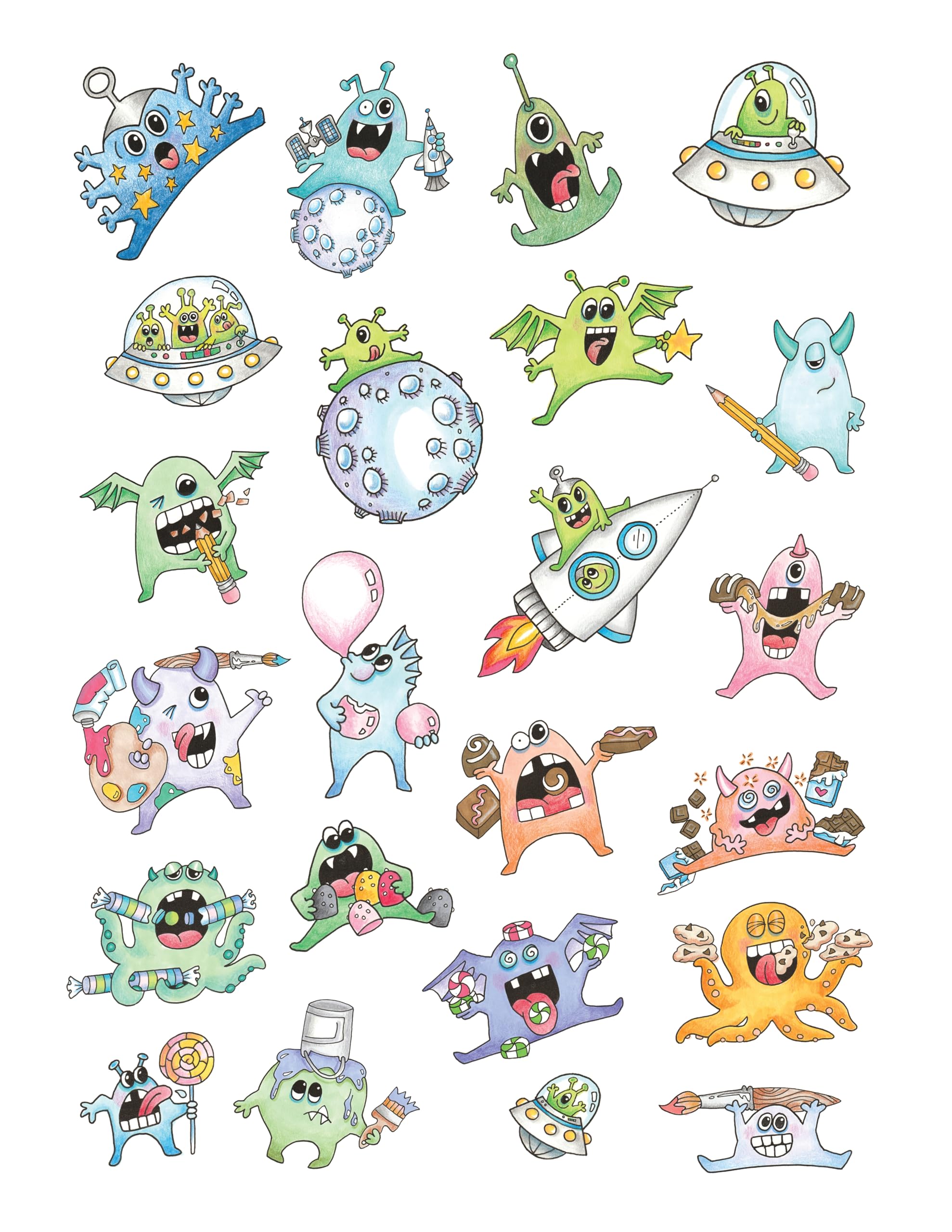 Super Silly Monsters Coloring and Activity Book for Kids Ages 5-8 - 40+ Removable Stickers, Word Search, Mazes & Seek-and-Find Puzzles | Fun Creative Learning & Travel Entertainment for Children