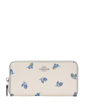 Coach Disney X Accordion Zip Wallet with Cinderella & Flying Birds Print | Women's Fashion Accessories for Everyday Use, Travel & Gift Giving