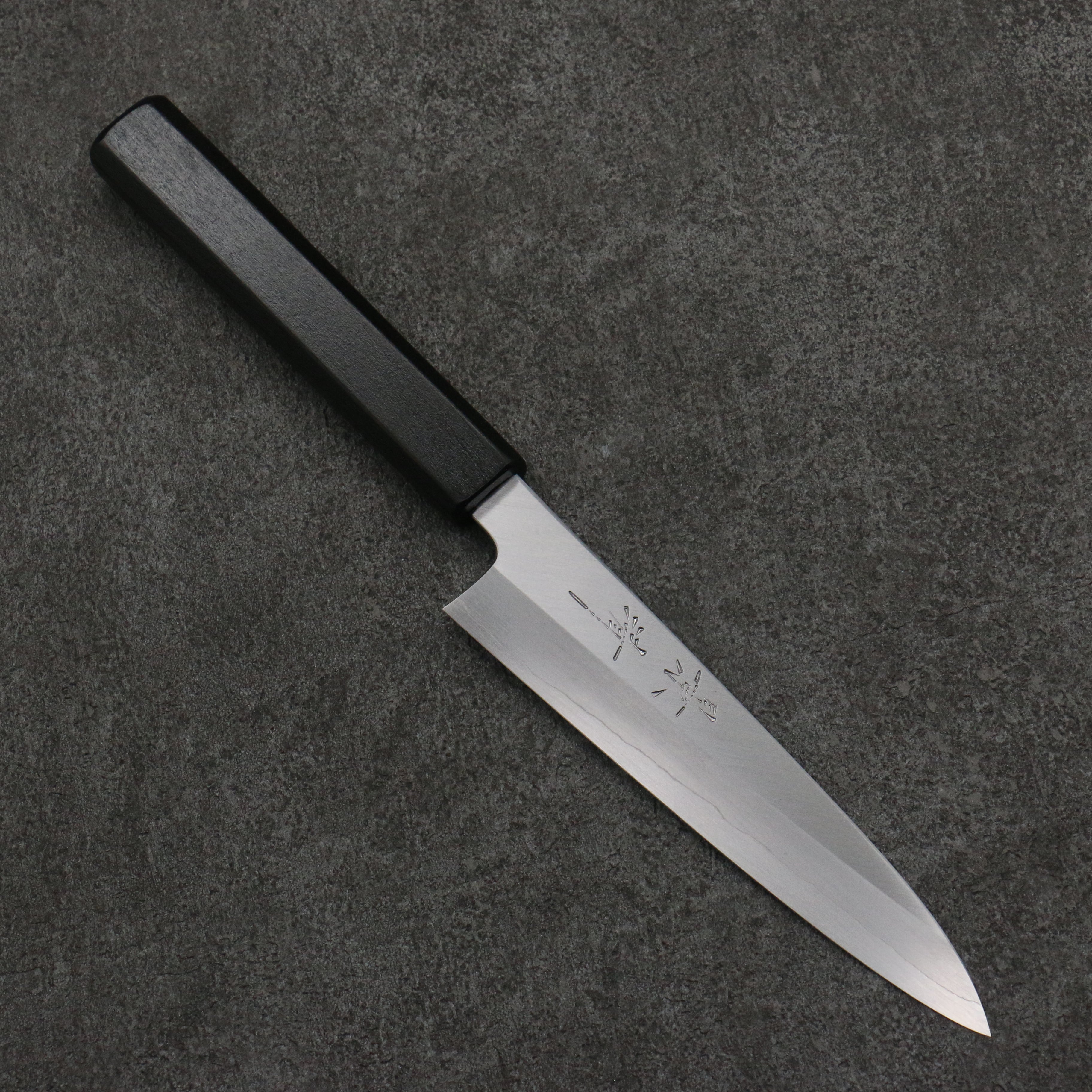 Kagekiyo Silver Steel No.3 Petty Utility Knife 150mm - Black Lacquered Magnolia Handle - Perfect for Sushi, Vegetables & Precision Kitchen Tasks