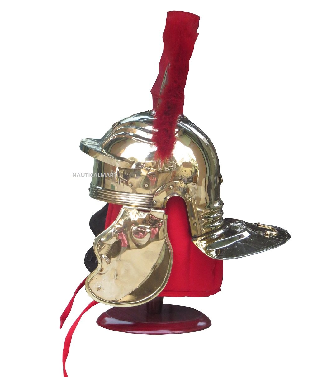 Ancient Roman Centurion Helmet with Red Plume & Liner - Historical Replica for Costume, Cosplay, Halloween & Collectors | NauticalMart