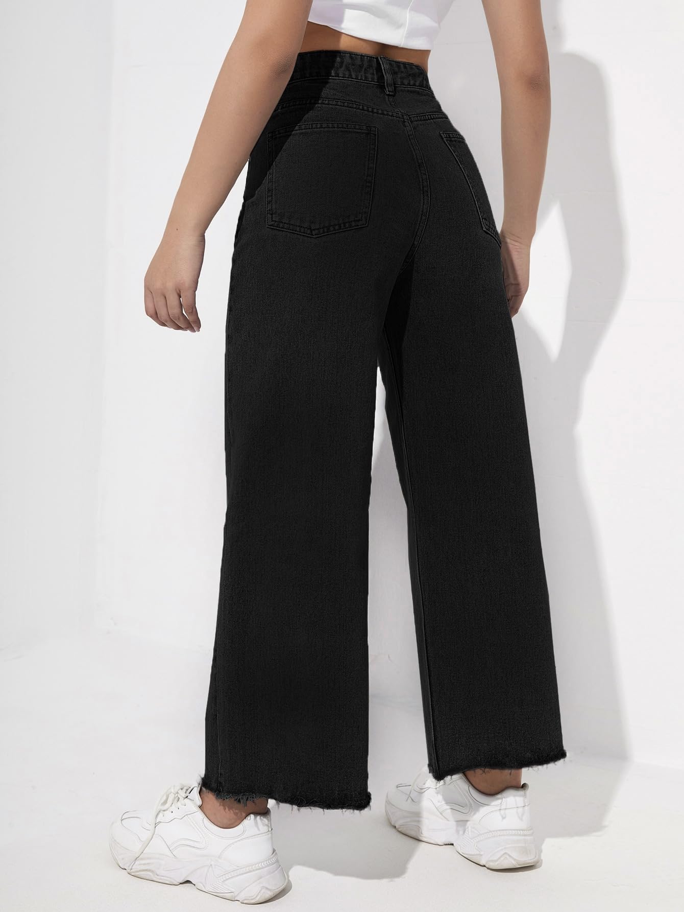 Stylish Women's High Waisted Cropped Jeans - Loose Wide Leg Denim Pants for Casual Outfits | Perfect for Streetwear, Shopping & Weekend Hangouts