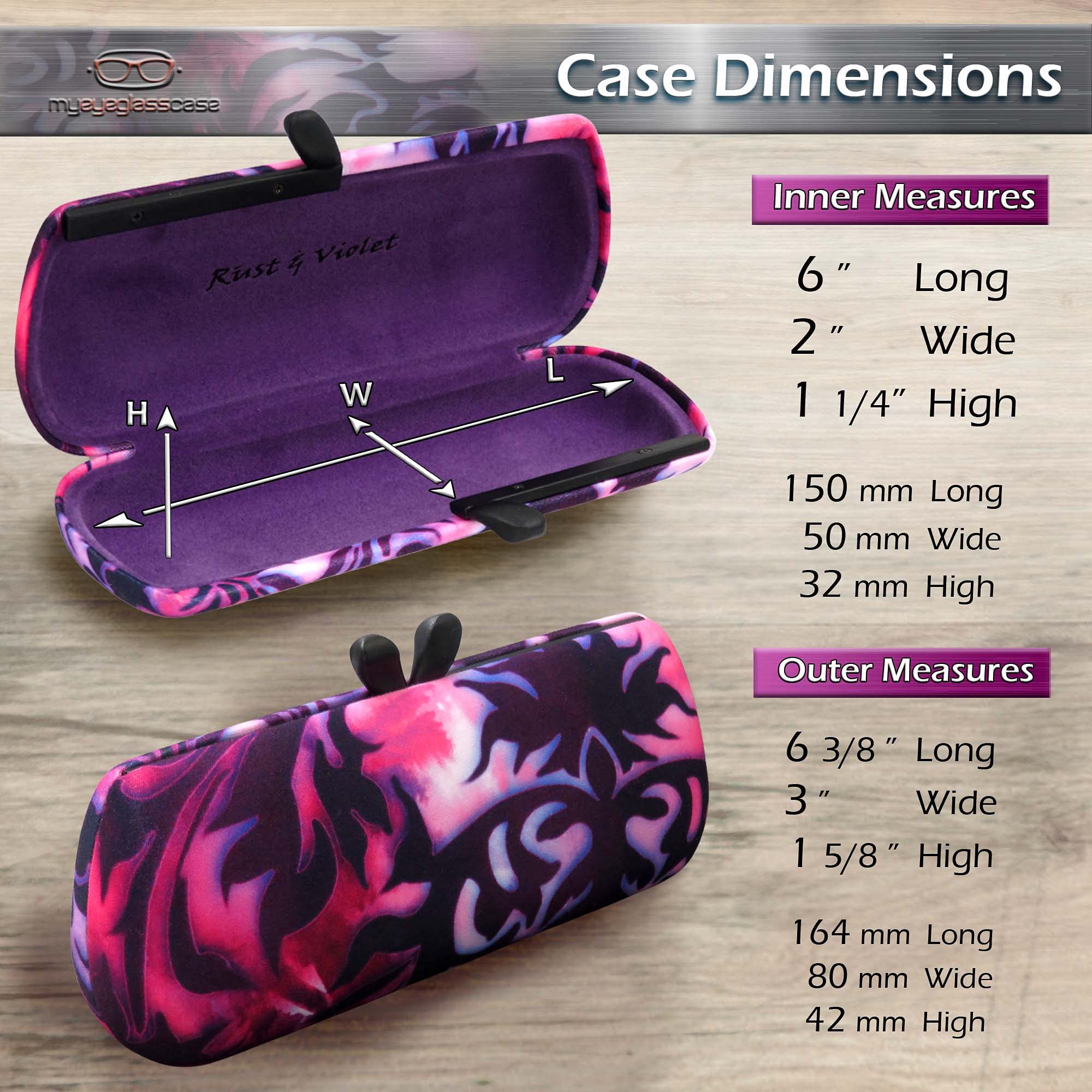 Stylish Women's Hard Glasses Case - Cute Small Sunglasses Holder with Handle - Fashionable Eyeglass Storage with Drawstring Pouch & Cleaning Cloth | Perfect for Travel, Work & Everyday Use