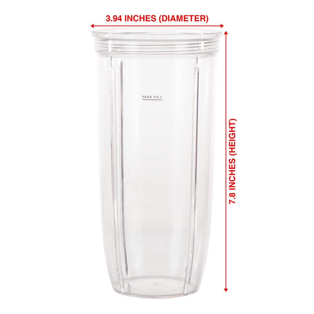 3 Pack 32oz NutriBullet Pro 1000 Blender Cup & Lid - Smoothie & Travel Use