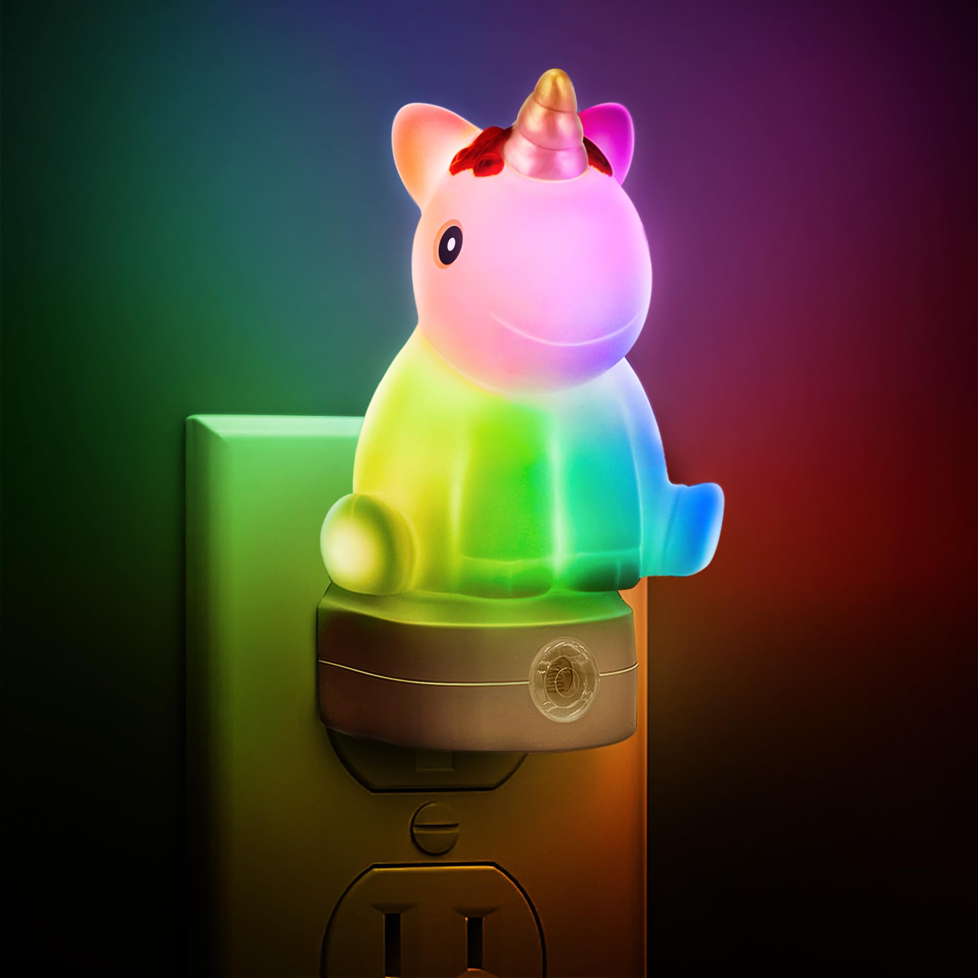 L LOHAS LED Plug-in Night Light for Kids - Dusk to Dawn Sensor, Color Changing, Cute Nursery Decor - Perfect for Bedrooms, Baby Rooms & as Christmas/Birthday Gifts for Girls & Toddlers