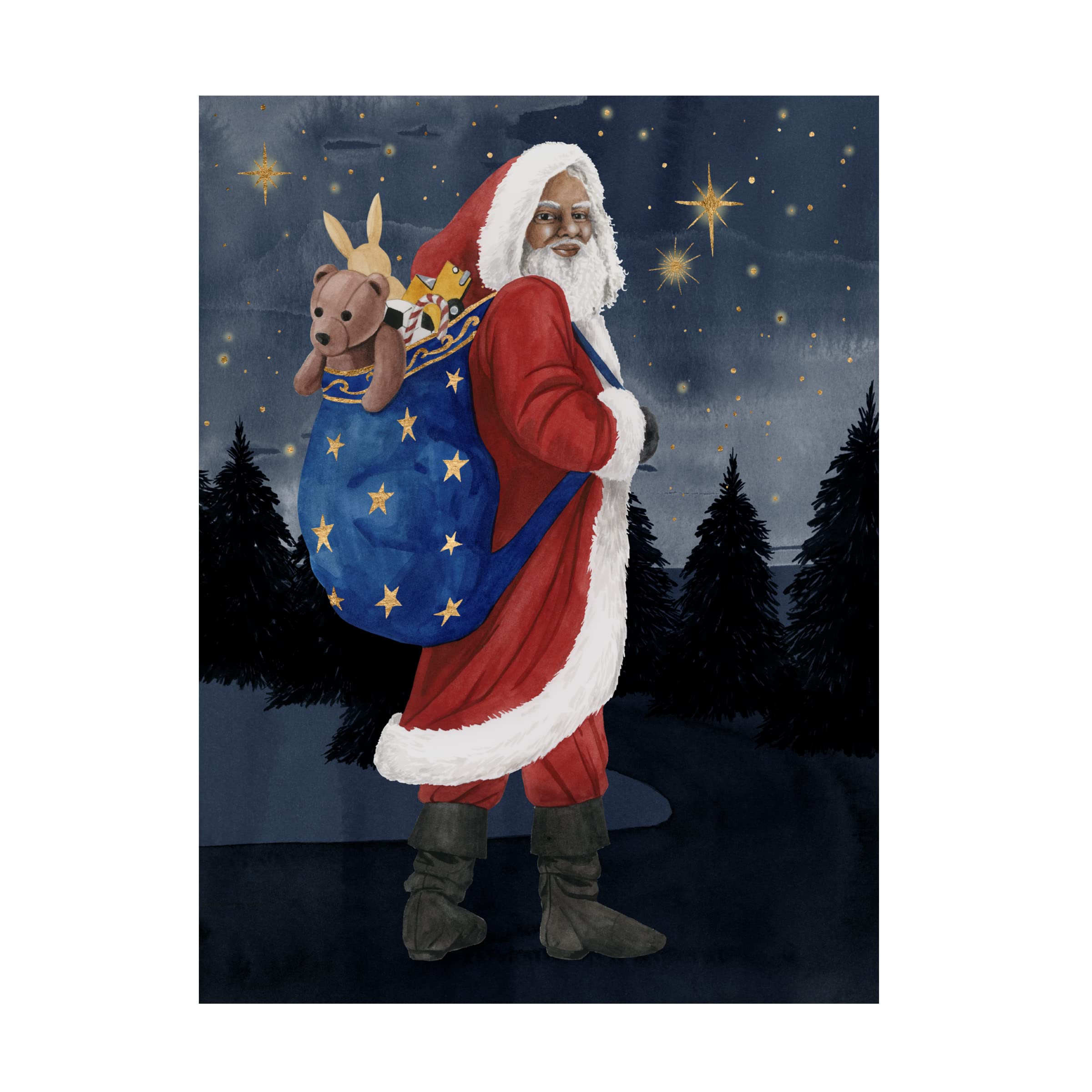 Grace Popp Celestial Christmas II Canvas Wall Art - Holiday Home Decor for Living Room, Bedroom & Office - Christmas Gift Idea