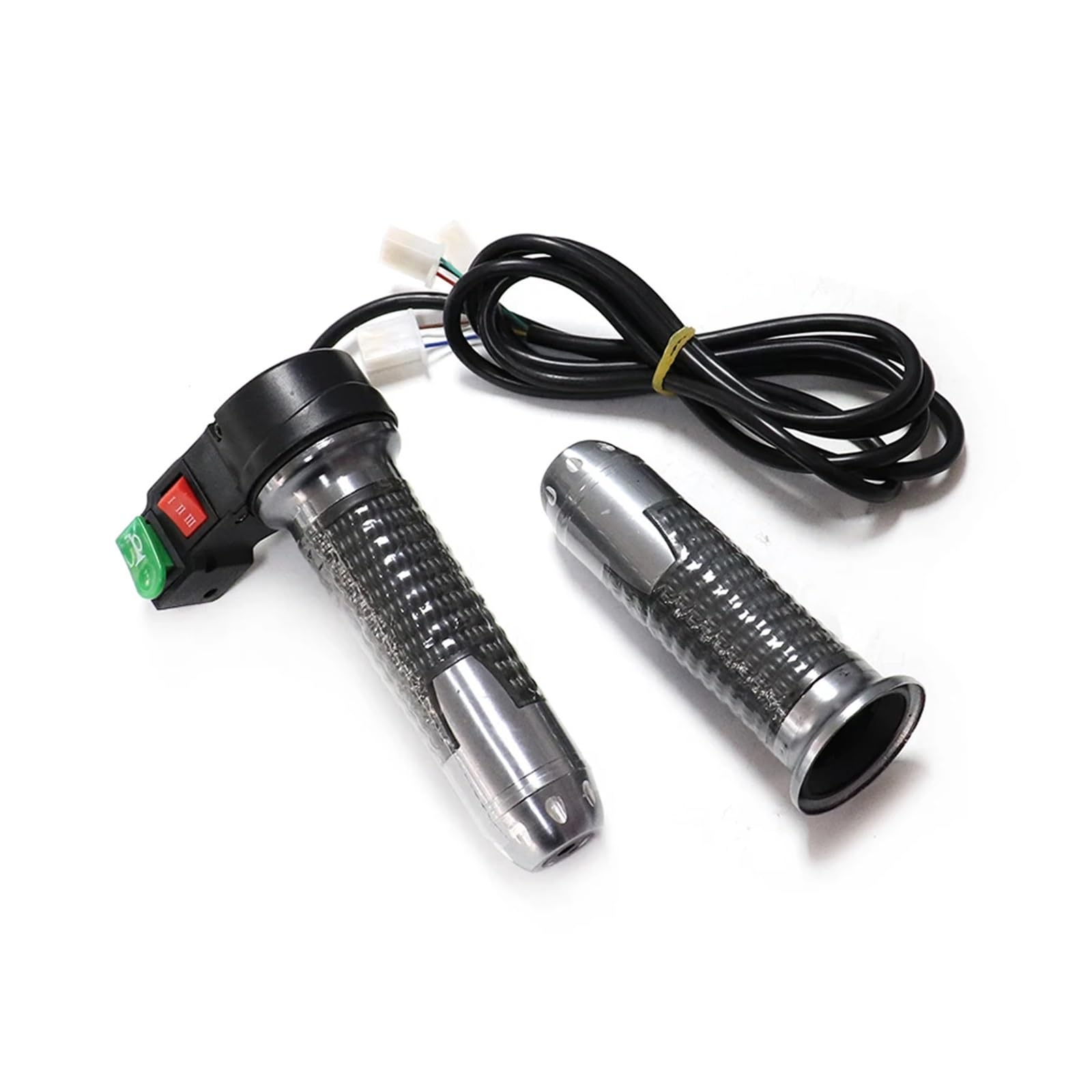 Universal 3-Speed Throttle Handle with Horn - 60V Electric Scooter Upgrade Kit (Silver) | Compatible with E-Bikes & Electric Scooters | Perfect for Commuting & Urban Riding