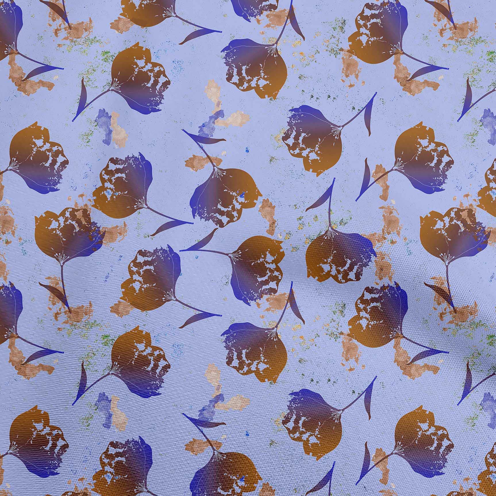 oneOone Polyester Spandex Orange Floral Print Fabric - 56 Inch Wide Sewing Material for Dresses, Curtains & DIY Crafts | Premium Stretch Fabric by The Yard for Fashion & Home Decor Projects