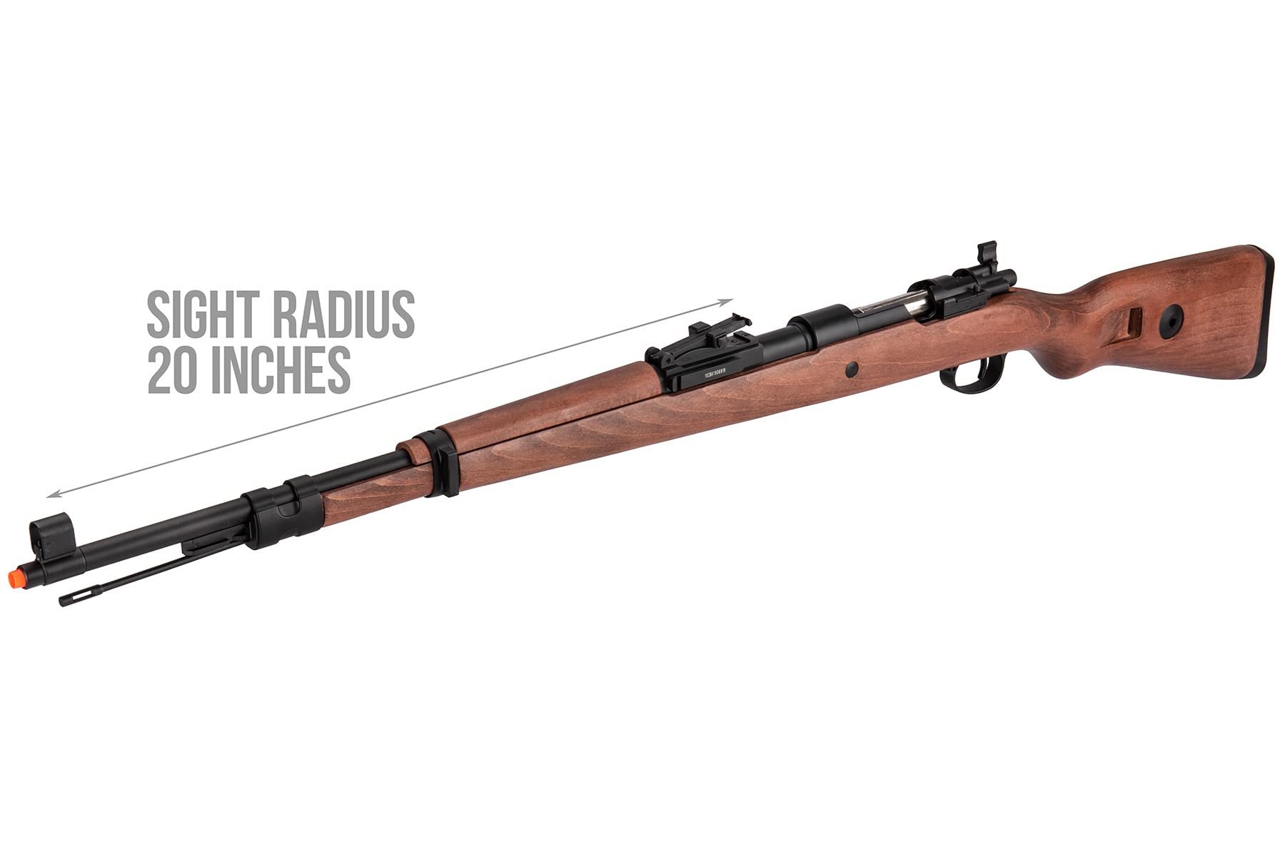 WWII German Kar 98K Airsoft Rifle - Real Wood Stock & Metal Bolt Action - Realistic Replica for Military Enthusiasts & Collectors - Perfect for WWII Reenactments, Airsoft Battles & Display Collections