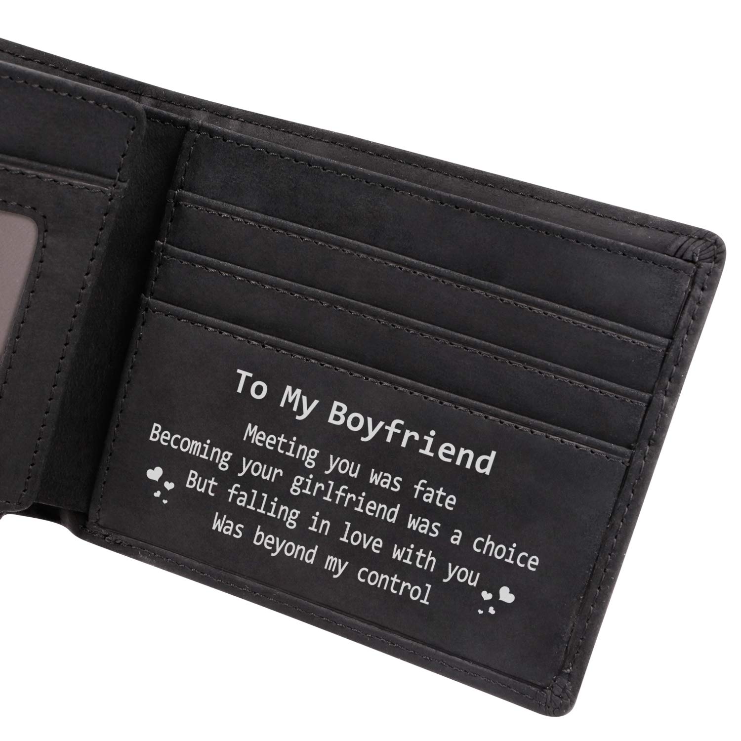 Personalized Leather Wallet for Men - Engraved RFID Blocking Bifold Wallet in Brown & Black | Valentine's Day, Birthday, Christmas Gift for Boyfriend, Husband | Stylish & Functional Everyday Carry Accessory