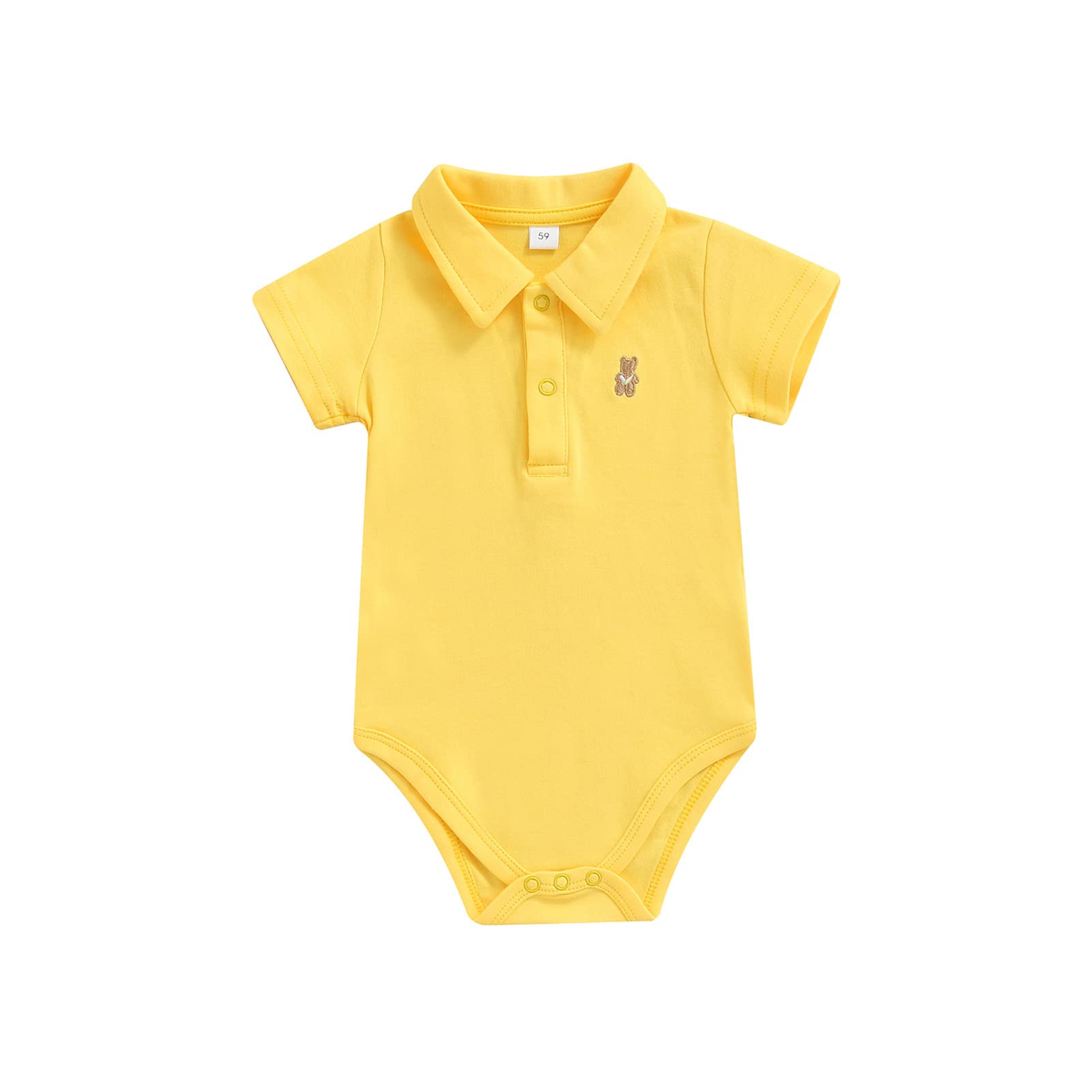 Newborn Baby Boy Girl Polo Bodysuit - 100% Cotton Short Sleeve One-Piece Romper for Summer | Perfect for Playdates, Family Outings & Photo Shoots