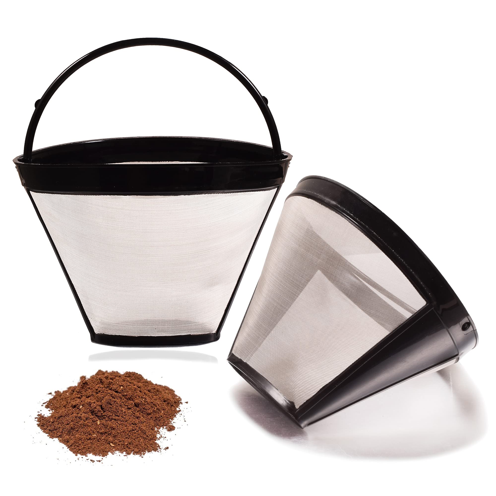 MJULY Reusable #4 Cone Coffee Filters for Ninja Coffee Makers - 2 Pack Permanent Basket Filter Replacement | Eco-Friendly, Durable & Easy Clean | Perfect for Home, Office or Camping Brewing