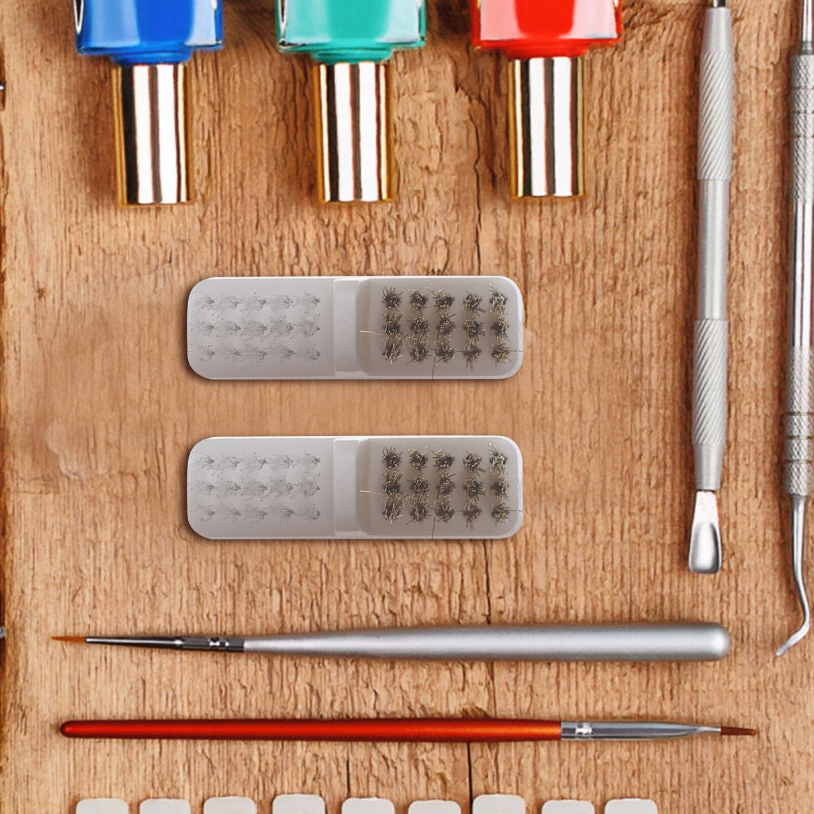 Uonlytech 3Pcs Nail Art Drill Bit Cleaner Set - Copper Wire Nail Scrub Brush & Cleaning Tool for Salon & Home Use | Perfect for Nail Drill Maintenance & Manicure Hygiene