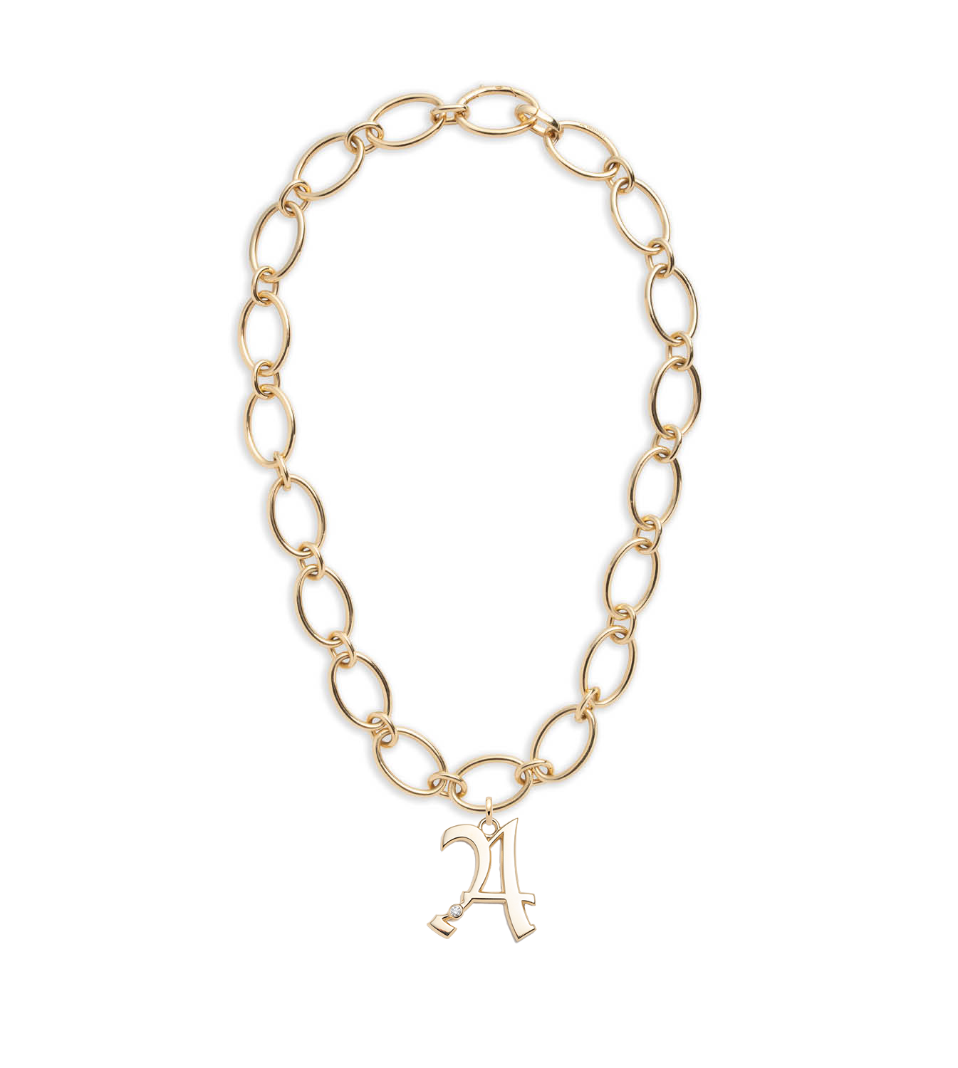 Personalized Oversized Initial Oval Link Chain Necklace for Women - Dainty Gold & Silver Layering Jewelry - Perfect for Gifts, Everyday Wear & Special Occasions