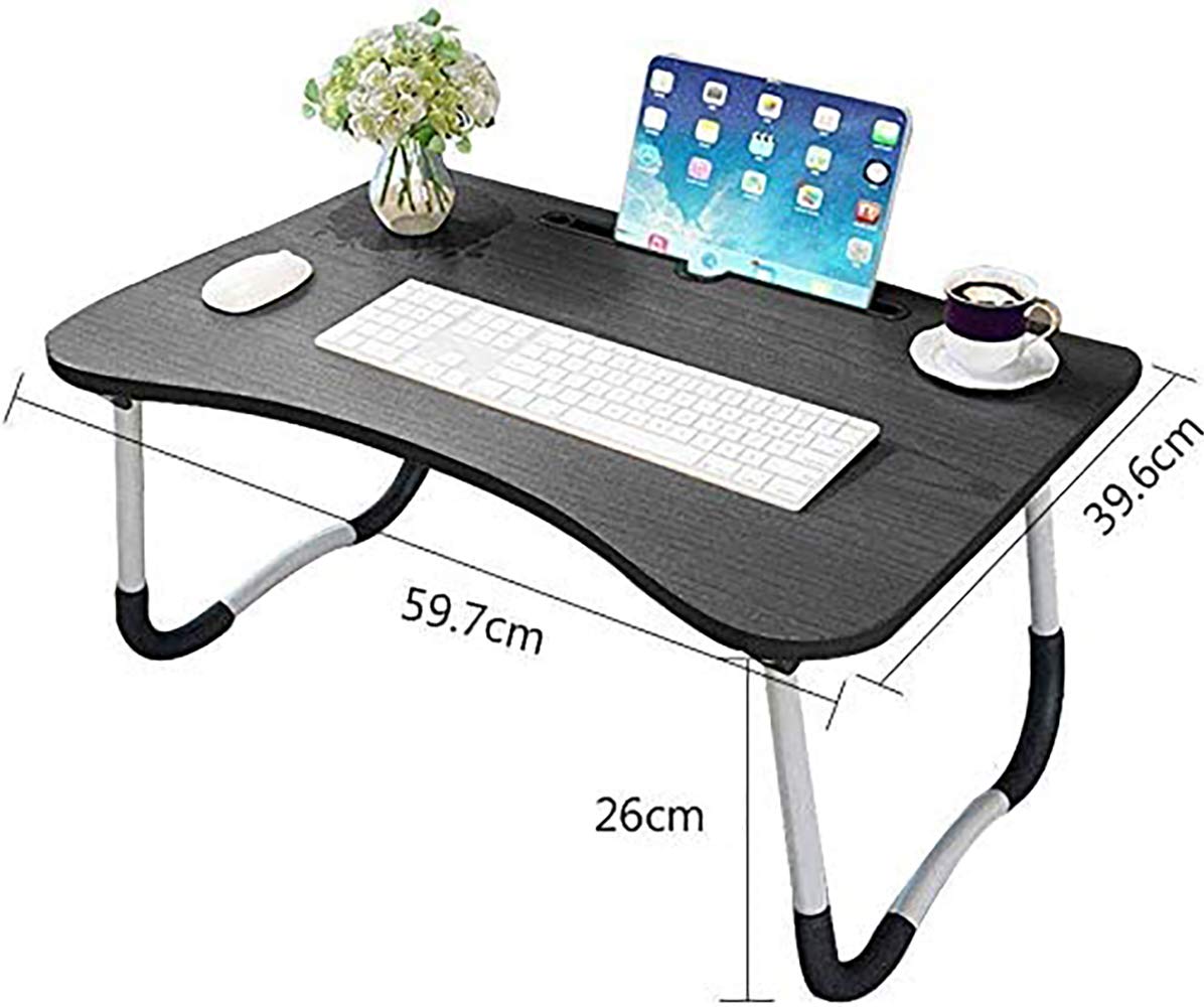 Foldable Laptop Table Stand with Adjustable Legs - Portable Bed Tray Desk for Notebook, Breakfast, Reading & Watching Movies - Perfect for Bed, Couch, Sofa & Home Office Use