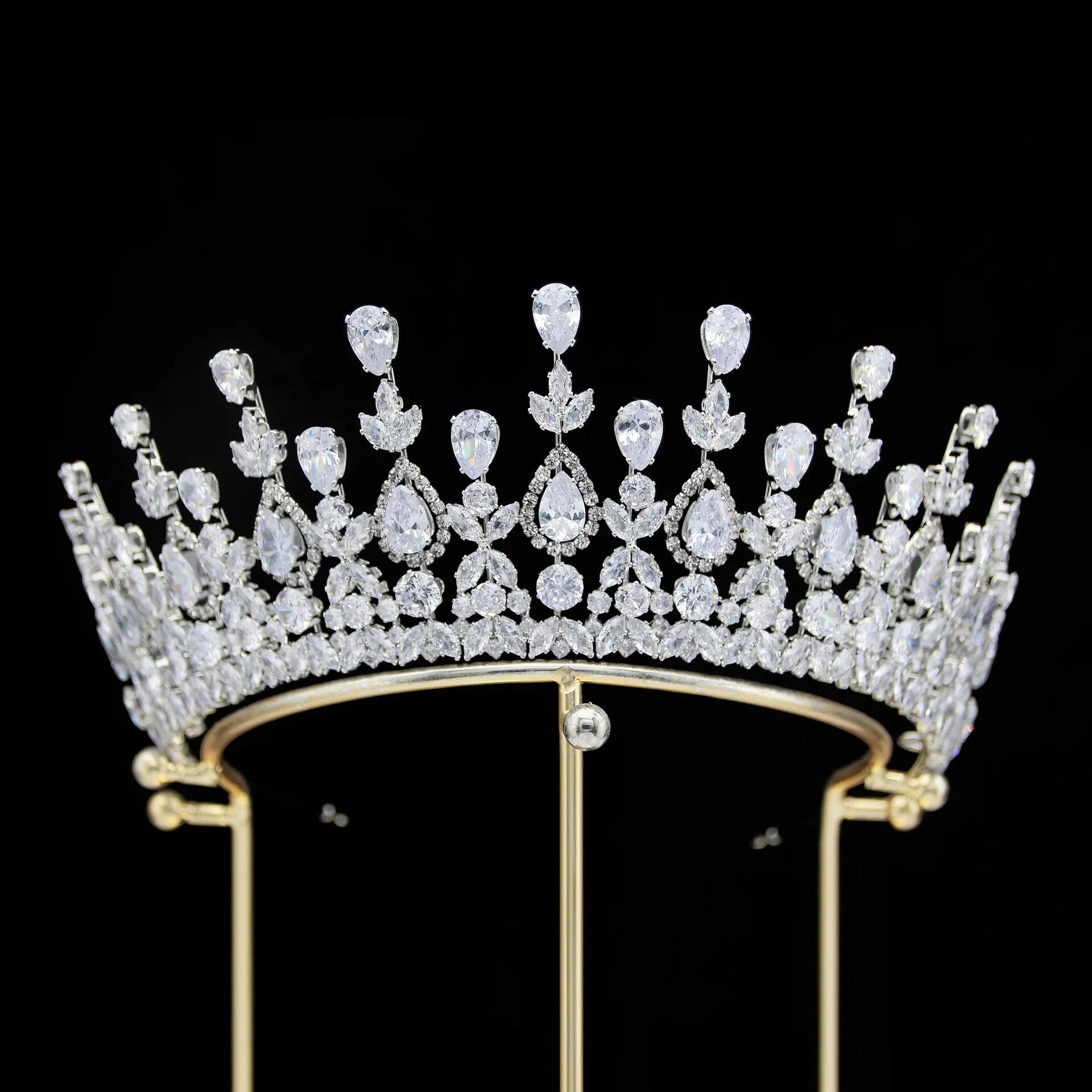 Elegant Crystal Crown Headband for Brides - Cubic Zirconia Wedding Tiara GH0149 | Perfect for Bridal Showers, Weddings & Special Occasions