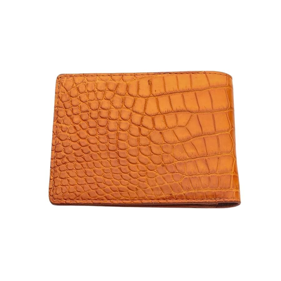 Genuine Light Brown Crocodile Leather Wallet for Men - Slim Bifold RFID Blocking Luxury Wallet - Perfect for Everyday Carry, Business & Travel