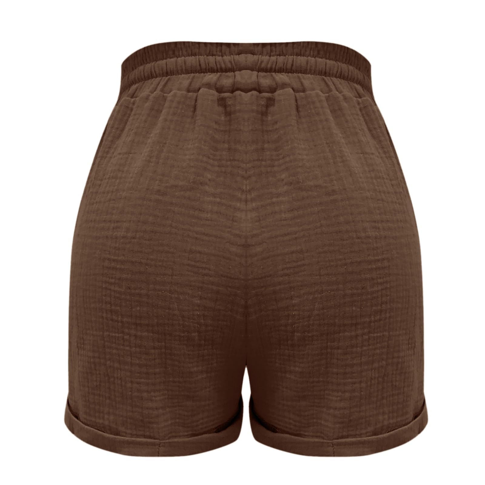 Women's Linen Summer Shorts 2024 - Comfy Elastic Waist with Pockets | Casual & Travel Wear