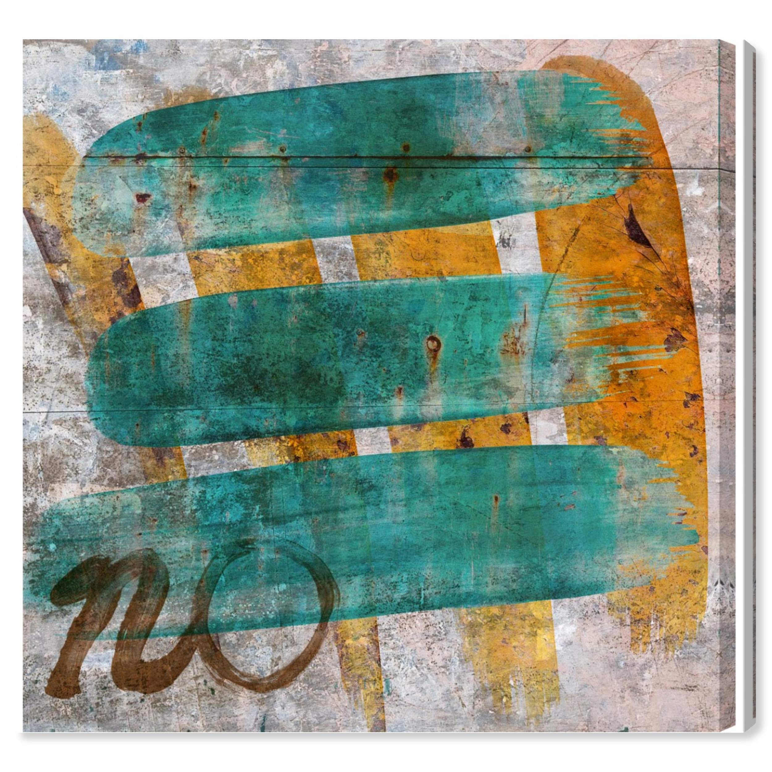 Oliver Gal Artist Co. Abstract Wall Art Canvas Print - 'Fields of America' Landscape Painting, 20x20 Inch, Green & Gray, Modern Home Decor for Living Room, Bedroom & Office