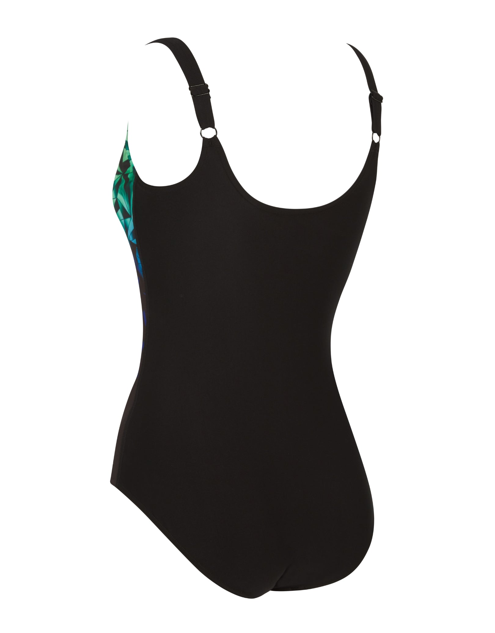 Cyber Adjustable Scoopback Swimsuit for Women - Blue & Black Two-Tone Bathing Suit - Perfect for Beach Vacations, Pool Parties & Summer Getaways