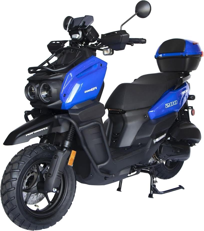 Vitacci TANK 200 EFI Scooter - 200cc Fully Automatic Motorcycle with Matching Rear Trunk (Blue) | Perfect for Urban Commuting, Campus Rides & Weekend Adventures
