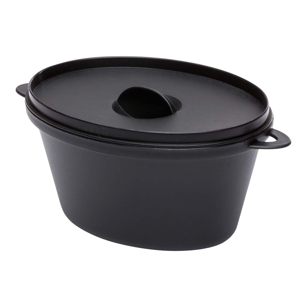 12 oz Black Plastic Appetizer Dishes with Lids - 100-Pack Disposable Serving Bowls | Dutch Oven Style Casserole Dishes for Restaurants, Parties & Catering | Perfect for Serving Desserts, Salads & Finger Foods
