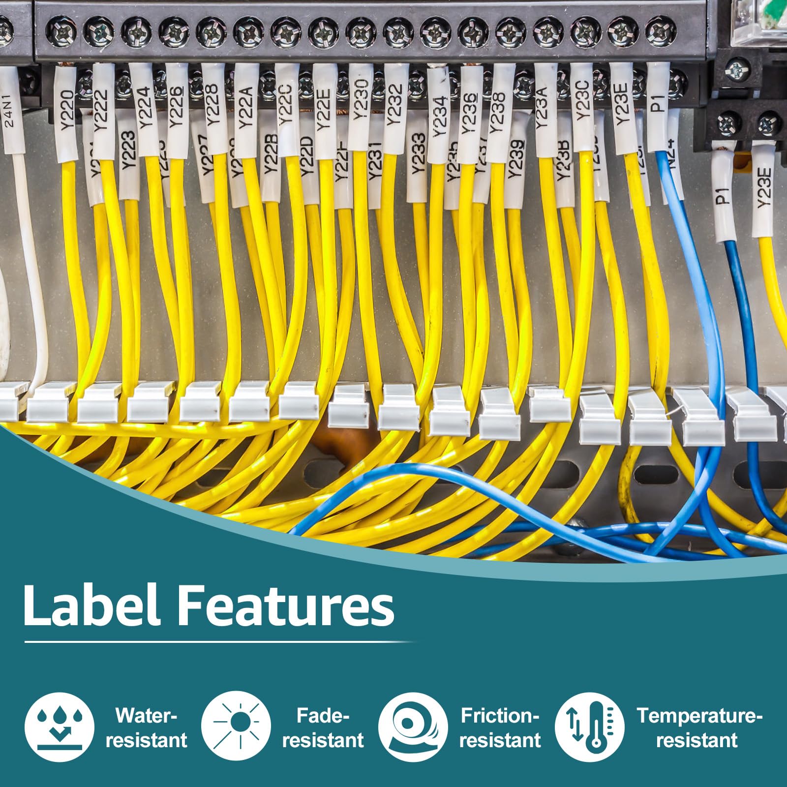 20 Pack Dymo 18057 Compatible Labels - 3/4 Inch (19mm) Black on White Heat Shrink Tube Labels - 1.5m Length for Wires & Cables - Works with Rhino 4200, 5200, 5000, 6000 & 3M Label Makers - Perfect for Electrical Wiring, Network Cables & Office Organization