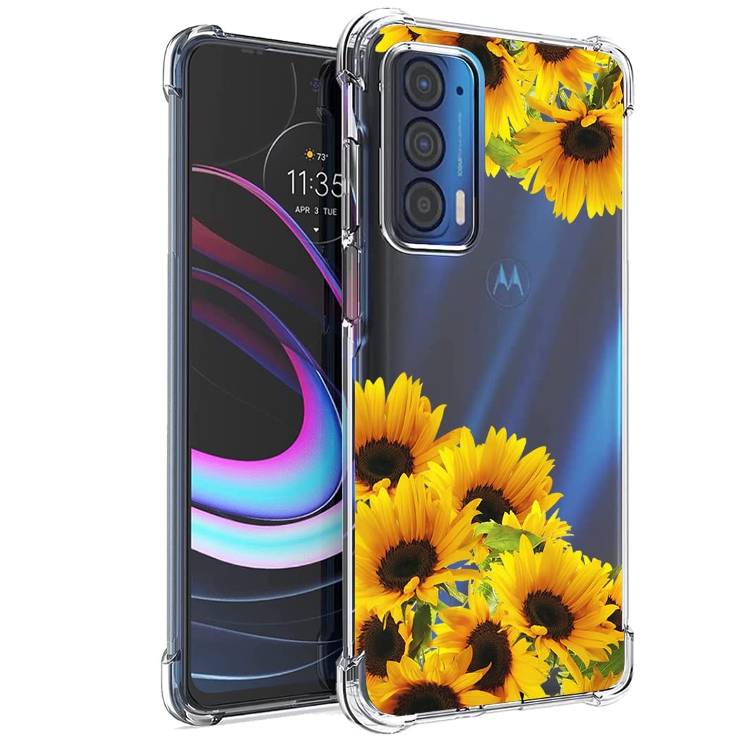 **Cute Clear Slim Shockproof TPU Phone Case for Moto Edge 2021/5G UW/G Power 2022 - Sunflower Pattern Protective Cover | Durable, Flexible & Stylish for Everyday Use**