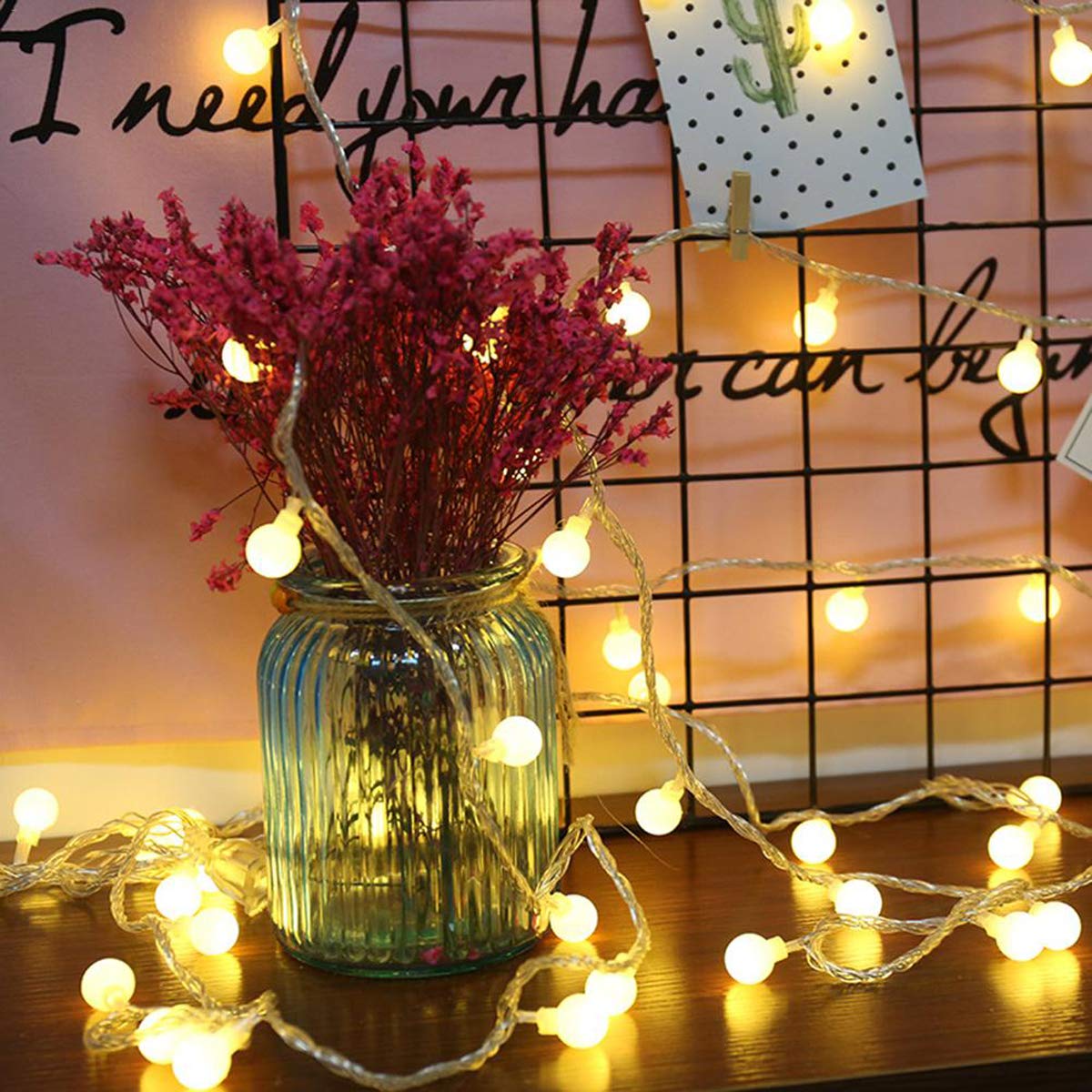 Battery Powered 49FT 100LED Fairy String Lights - Waterproof Outdoor Twinkle Lights with Remote & Timer, 8 Modes (Warm White) for Christmas Decorations, Wedding, Garden Party, Bedroom & Home Decor