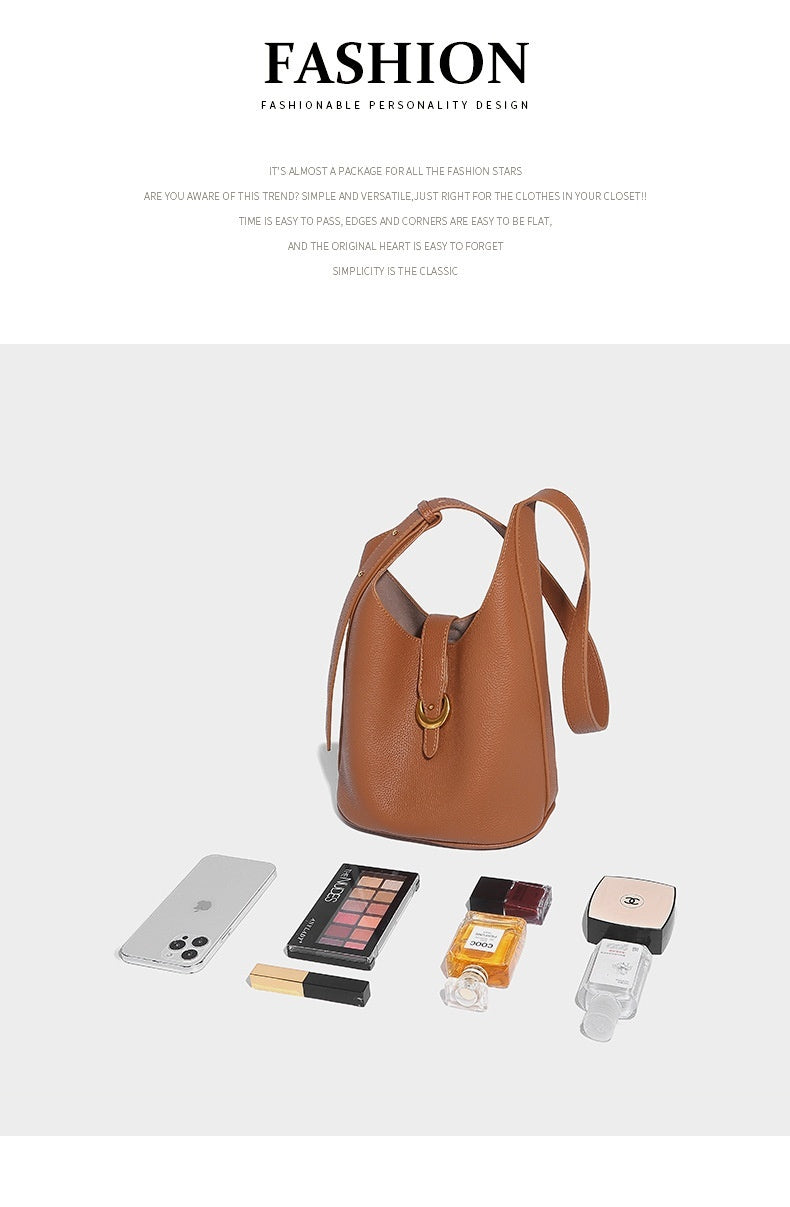 Genuine Leather Shoulder Bag for Women - Soft Cowhide Crossbody Purse with Adjustable Strap - Perfect for Work, Travel & Everyday Use