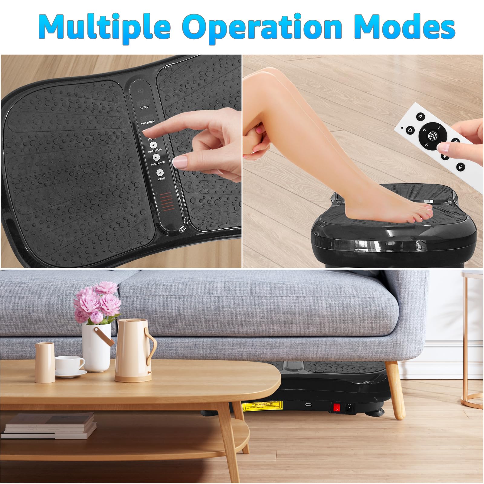 99 Levels 330LBS Mini Vibration Plate Exercise Machine - Whole Body Workout Vibration Fitness Platform with Resistance Bands - Home Training Equipment for Weight Loss, Toning & Muscle Recovery - Perfect for Home Gym, Physical Therapy & Post-Workout Recovery (Black)
