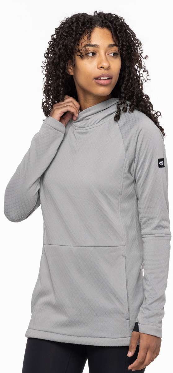 686 Women's Mission Grid Fleece Hoodie 2023 - Soft Warm Pullover for Outdoor Activities, Hiking & Casual Winter Wear
