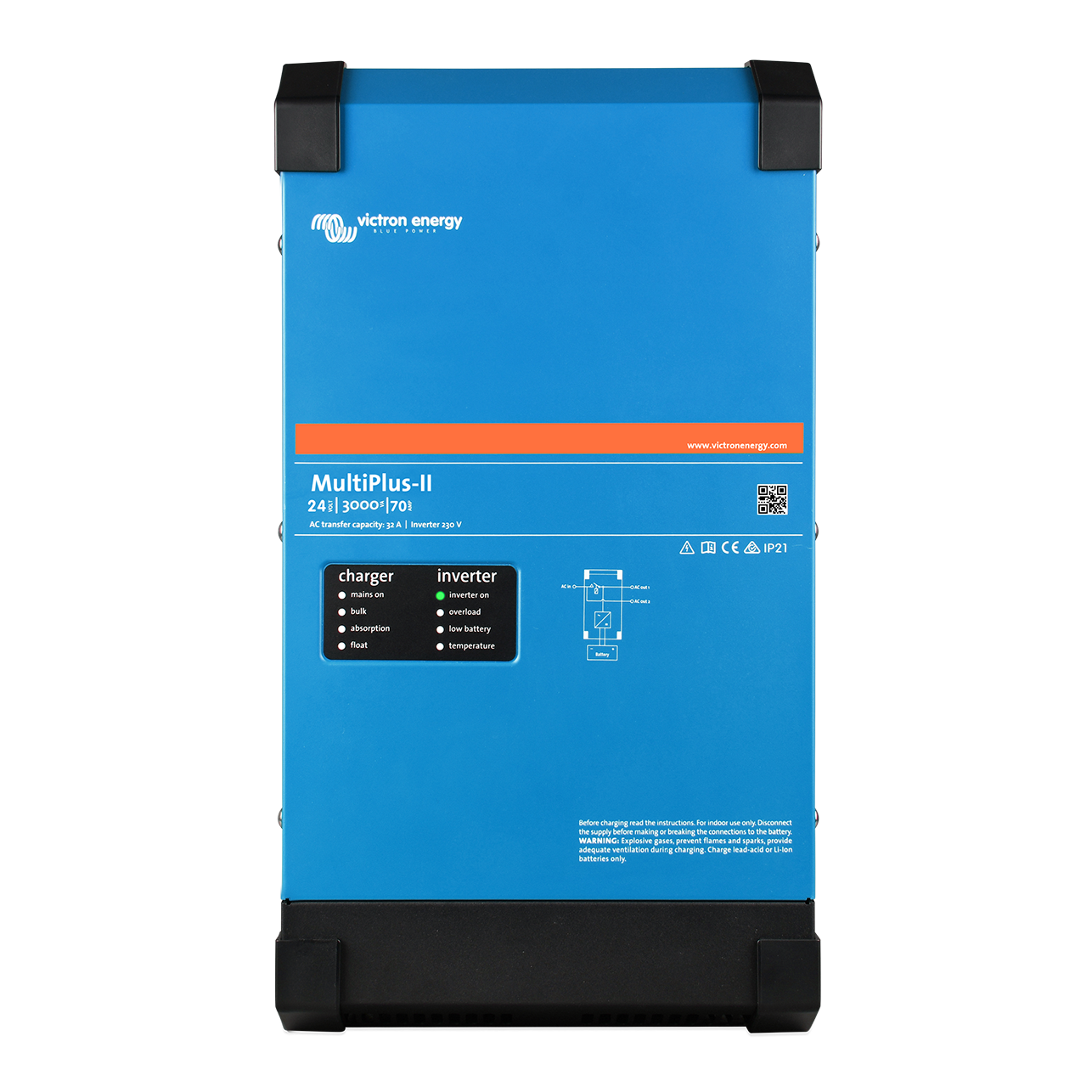 Victron Energy MultiPlus II 24V 3000VA 70A Inverter/Charger - 120V Pure Sine Wave Power Converter for RVs, Boats & Off-Grid Solar Systems | PMP242305100