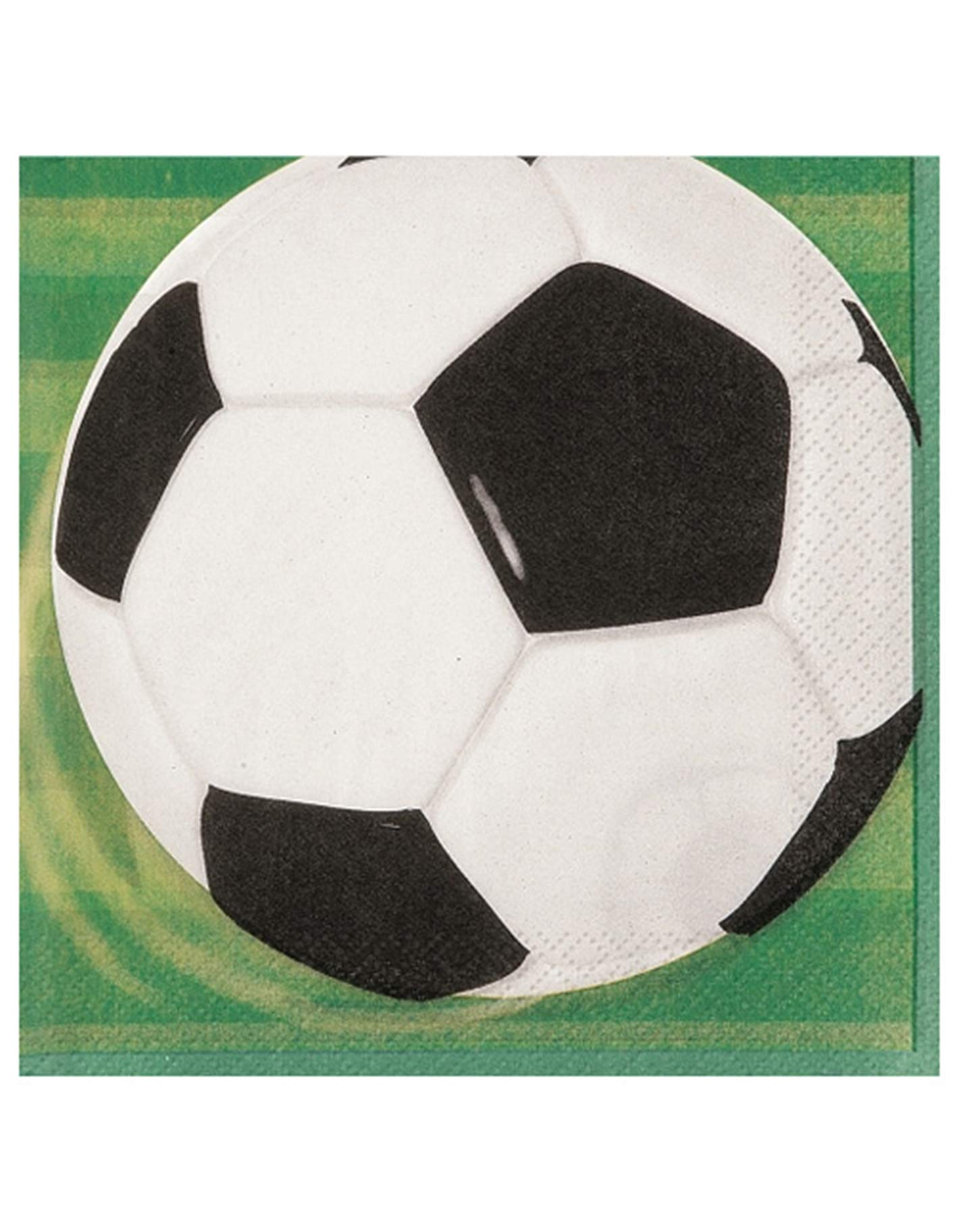 Vibrant 3D Soccer Party Napkins - 16 Pack of 6.5