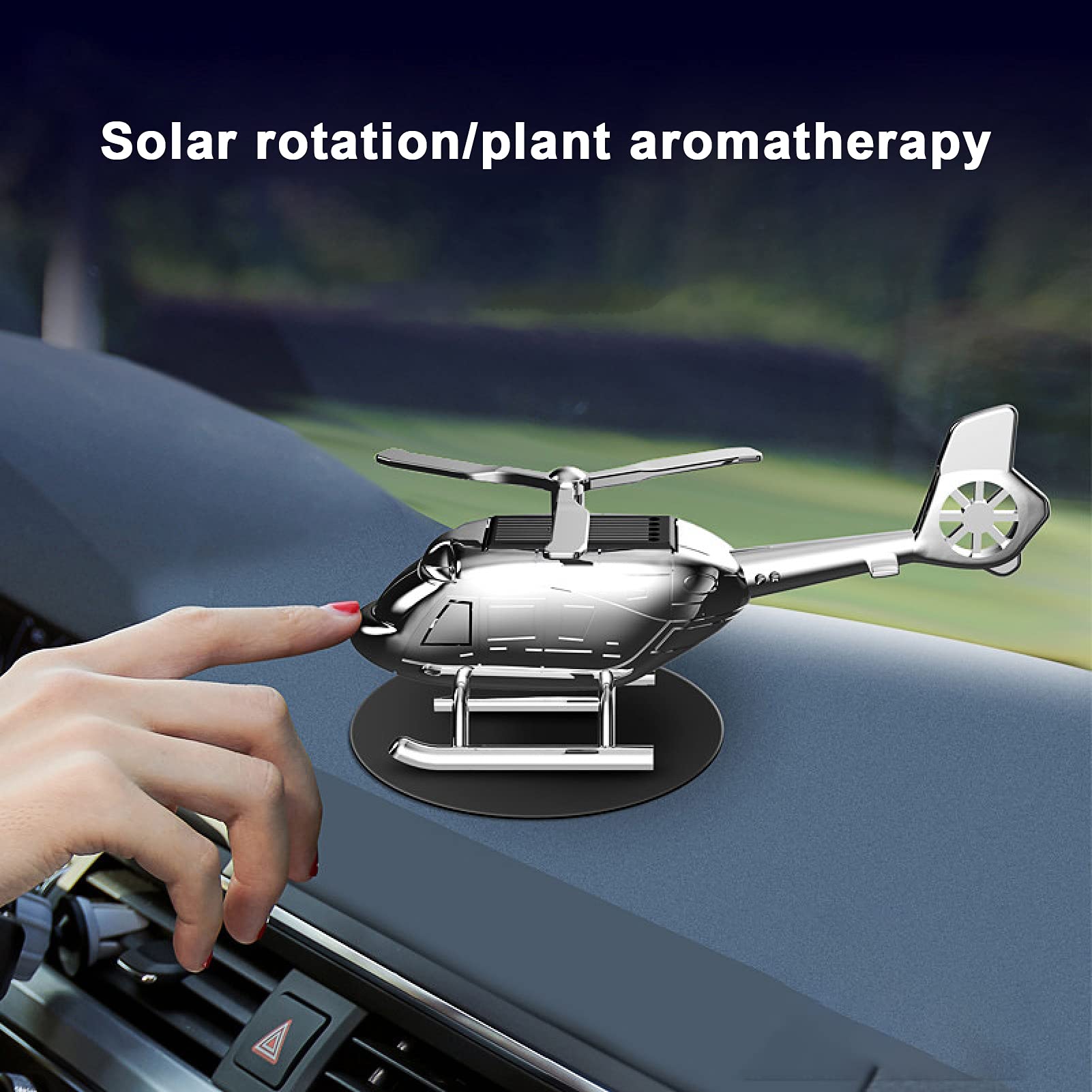 Solar Powered Mini Helicopter Car Air Freshener - Creative Vent Clip Diffuser with Fragrance - Car Aromatherapy Decor for Office, Home & Travel Use
