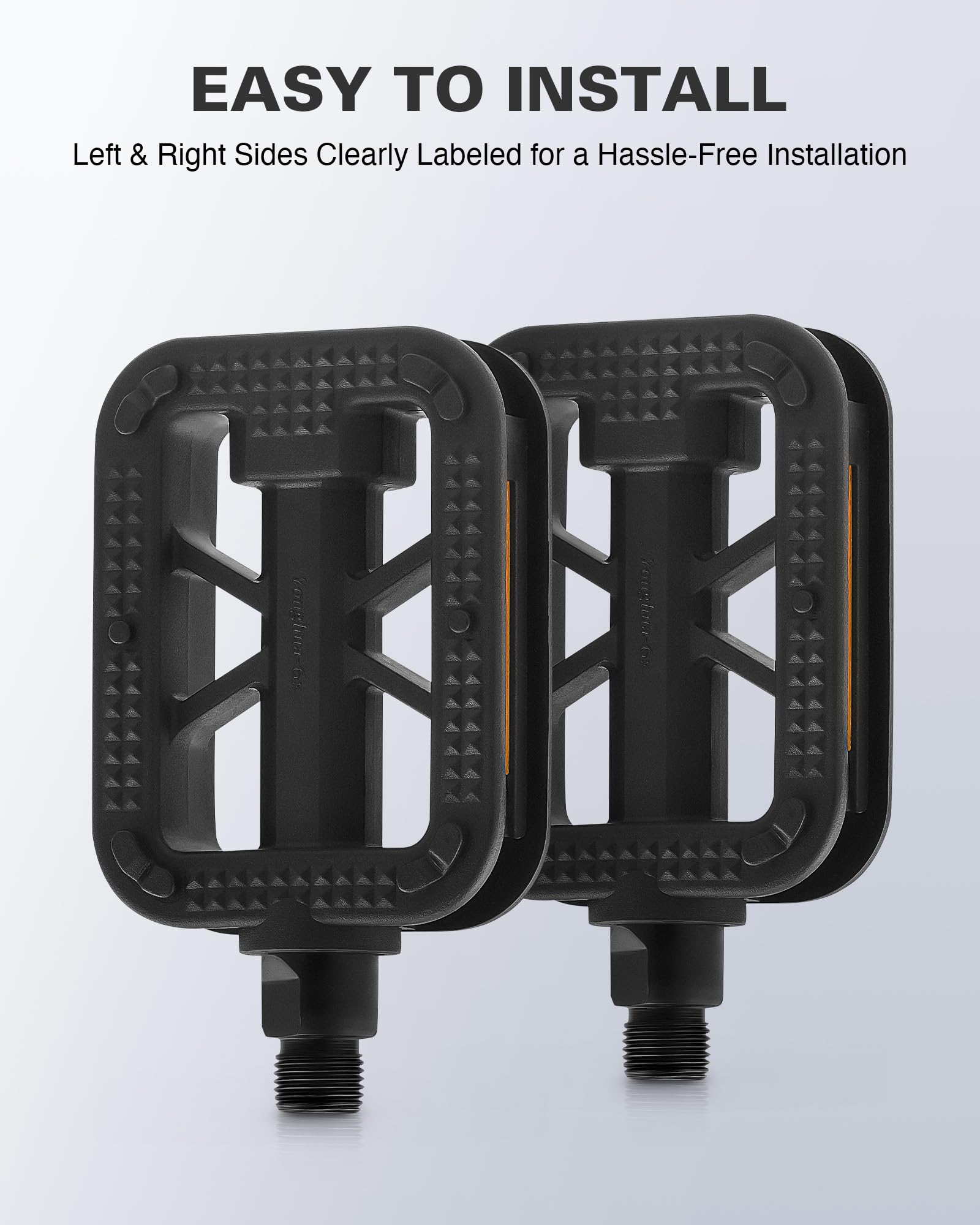 VIRIBUS 9/16 Inch Bike Pedals - Durable Aluminum Alloy/PP Bicycle Pedals with Non-Slip Platforms & Safety Reflectors | Waterproof BMX Pedals for Road Bikes, Mountain Bikes, Tricycles, E-Bikes & Kids Bikes | Perfect for Commuting, Off-Road Adventures & Family Cycling