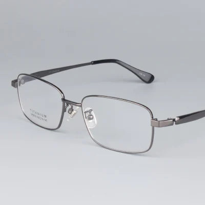 Brightzone Unisex Full Rim Square Titanium Eyeglasses 49979 - Lightweight Durable Frame for Men & Women - Perfect for Reading, Work & Everyday Use