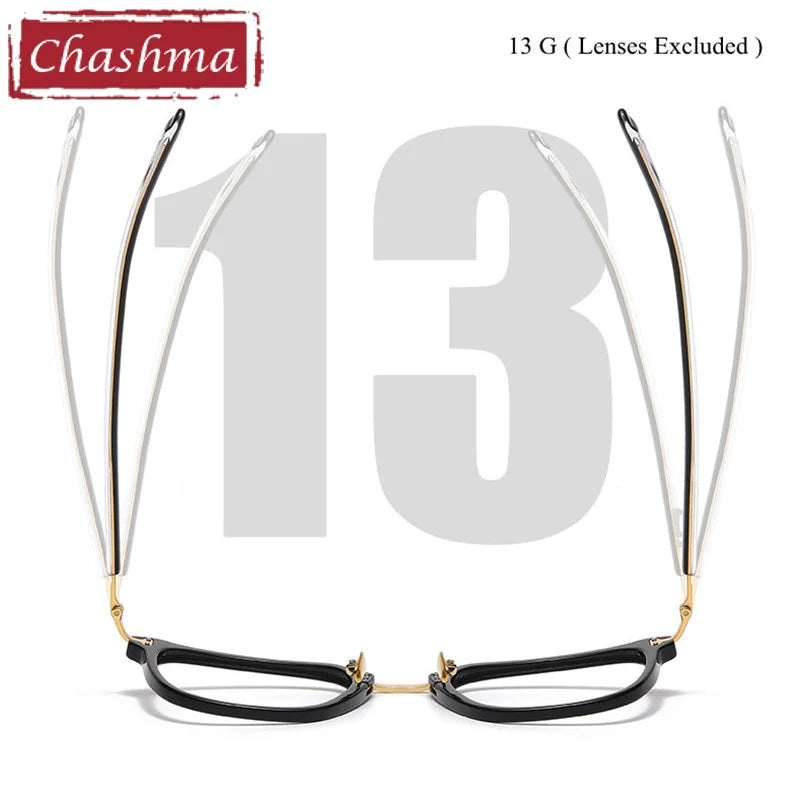 Unisex Square Acetate Titanium Frame Eyeglasses 82044 - Lightweight & Durable for Men & Women - Perfect for Reading, Work & Fashion Accessory