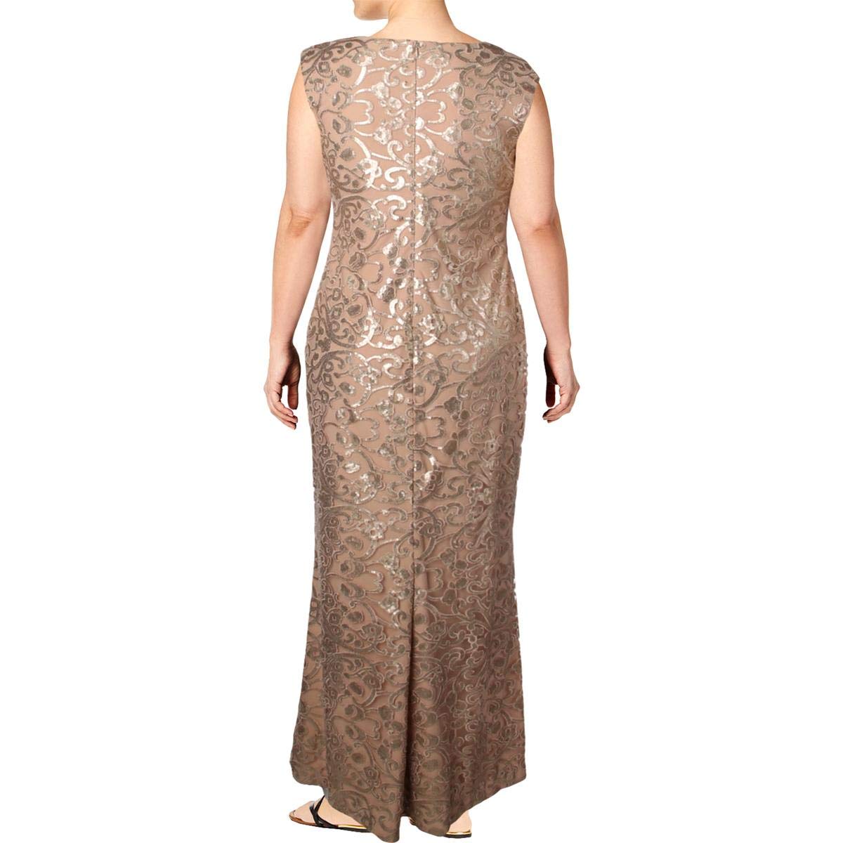 Ralph Lauren Women's Embroidered Gown Dress - Elegant Beige Formal Evening Gown Size 6 | Perfect for Weddings, Galas & Special Occasions