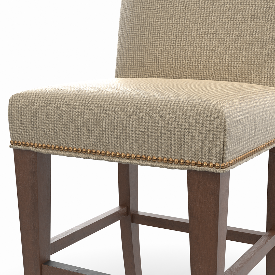 Premium Upholstered Bar Stool - Comfortable Counter Height Stool with Padded Seat - Perfect for Kitchen Islands, Breakfast Bars & Home Bars