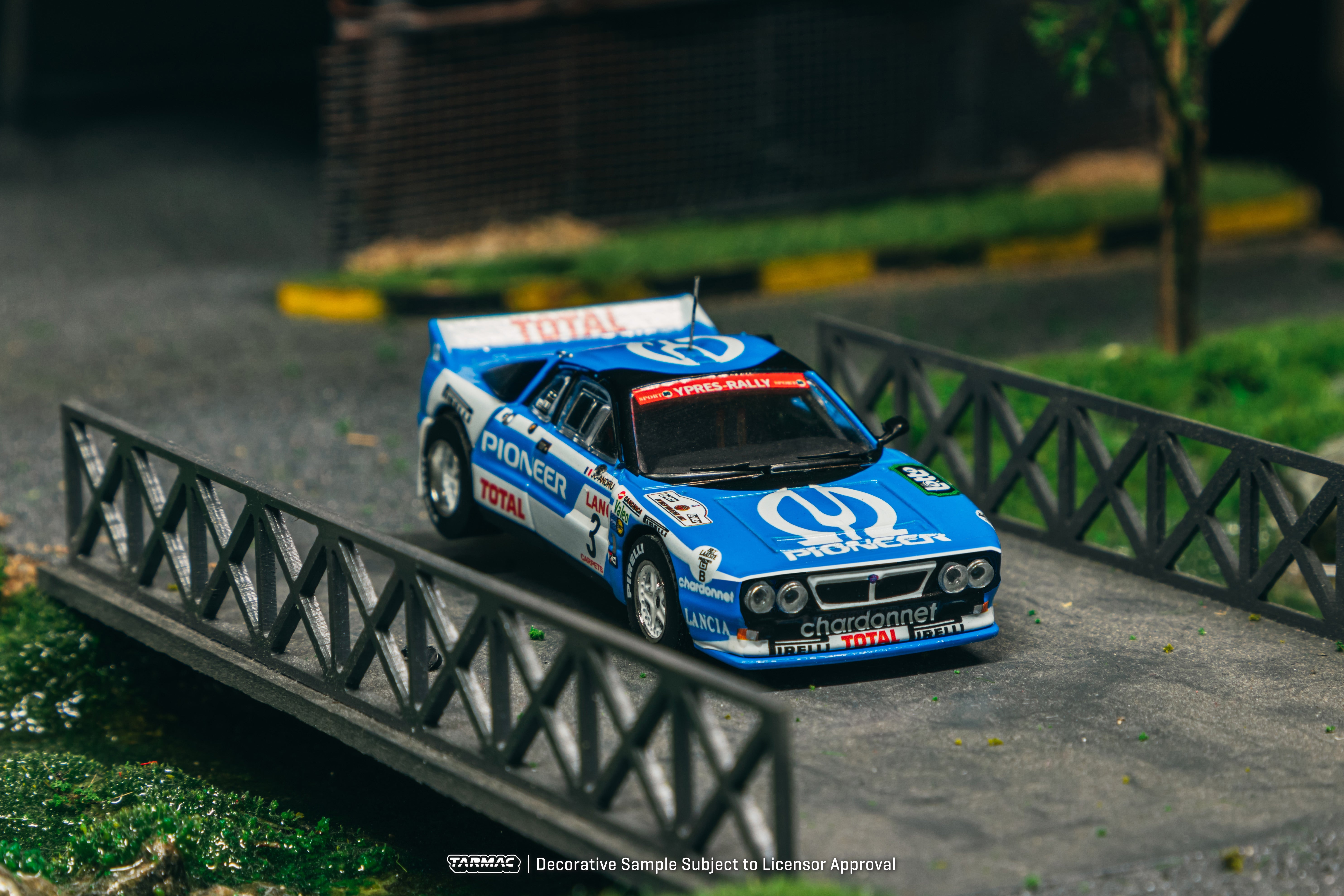 Tarmac Works 1/64 Scale Lancia 037 Rally Car - Ypres 24 Hours Rally 1983 #3 Diecast Model - HOBBY64+ - Perfect for Collectors, Display Cases & Racing Enthusiasts