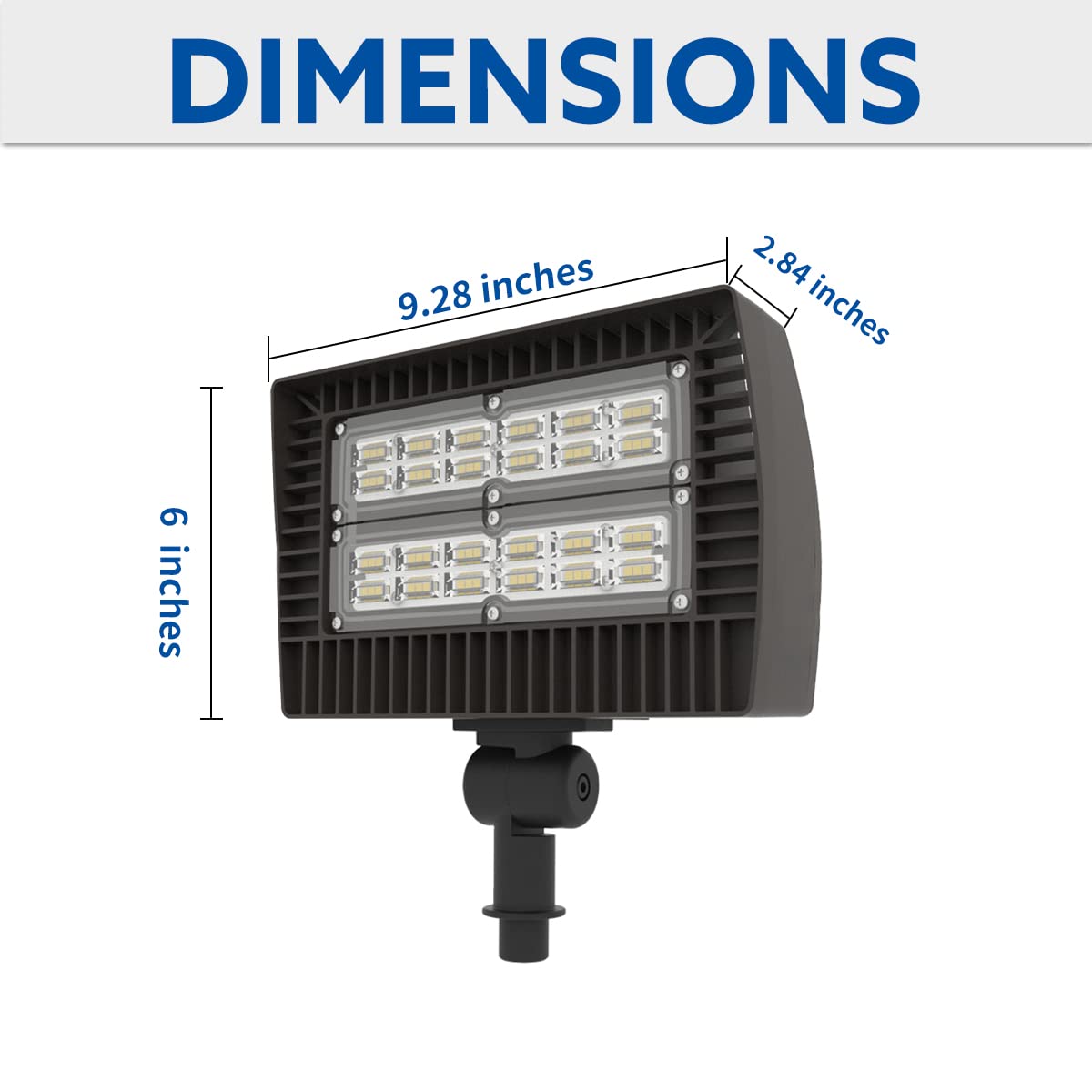ELECALL 50W LED Flood Light Outdoor, 6500LM 5000K Daylight White, IP65 Waterproof, 130LM/W High Efficiency, 120-277V Wide Voltage, ETL Certified (2-Pack) - Perfect for Yard, Garden, Warehouse, Flag Pole, and Play Area Lighting