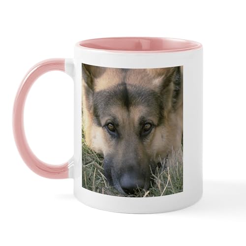 White/Pink Inside - German Shepherd Face (Photo) Mug