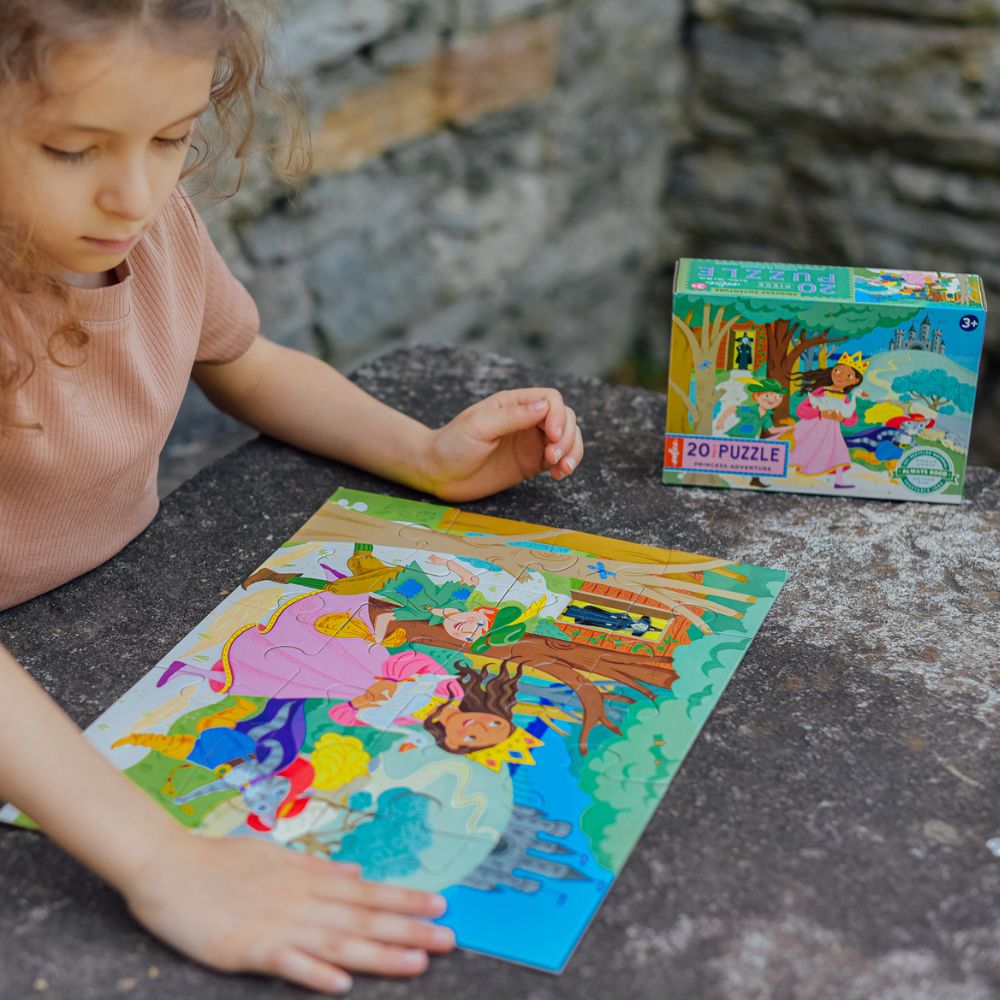 eeBoo Princess Adventure 20-Piece Jigsaw Puzzle for Kids | Educational Toy for Preschoolers | Perfect for Birthday Gifts & Family Game Night