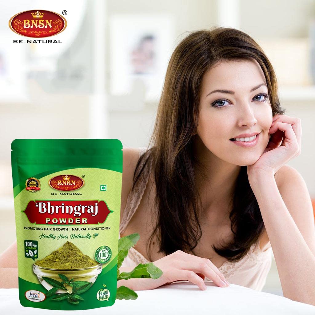 BNSN Bhringraj Powder for Hair Growth & Thickness - 100% Pure & Natural Ayurvedic Remedy (100Gm) | Promotes Healthy Hair, Reduces Hair Fall, Strengthens Roots | Ideal for DIY Hair Masks, Oils & Scalp Treatments