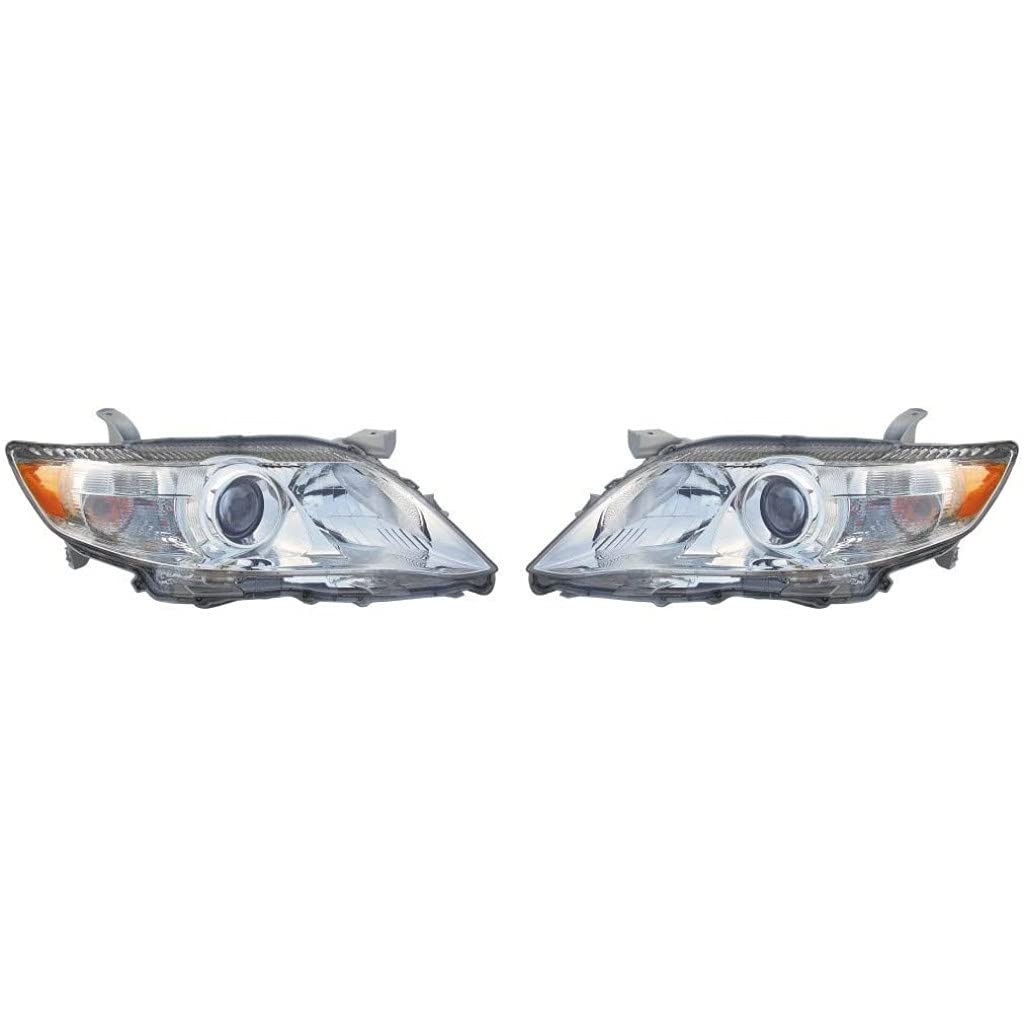 2010-2011 Toyota Camry Headlights Pair - Driver & Passenger Side Compatible with BASE/LE/XLE Models (TO2502191 TO2503191 | 81150-06500 81110-06500) - Perfect for Night Driving & Replacement