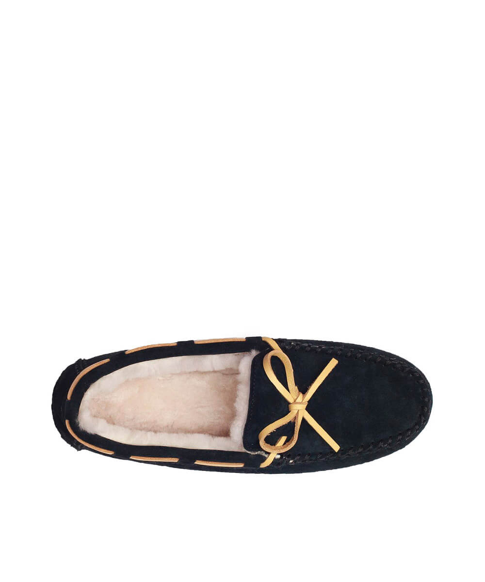 Women's UGG Fur Moccasin Slippers - Cozy Indoor/Outdoor House Shoes with Soft Fleece Lining for Winter Comfort - Perfect for Lounging at Home, Running Errands or Traveling